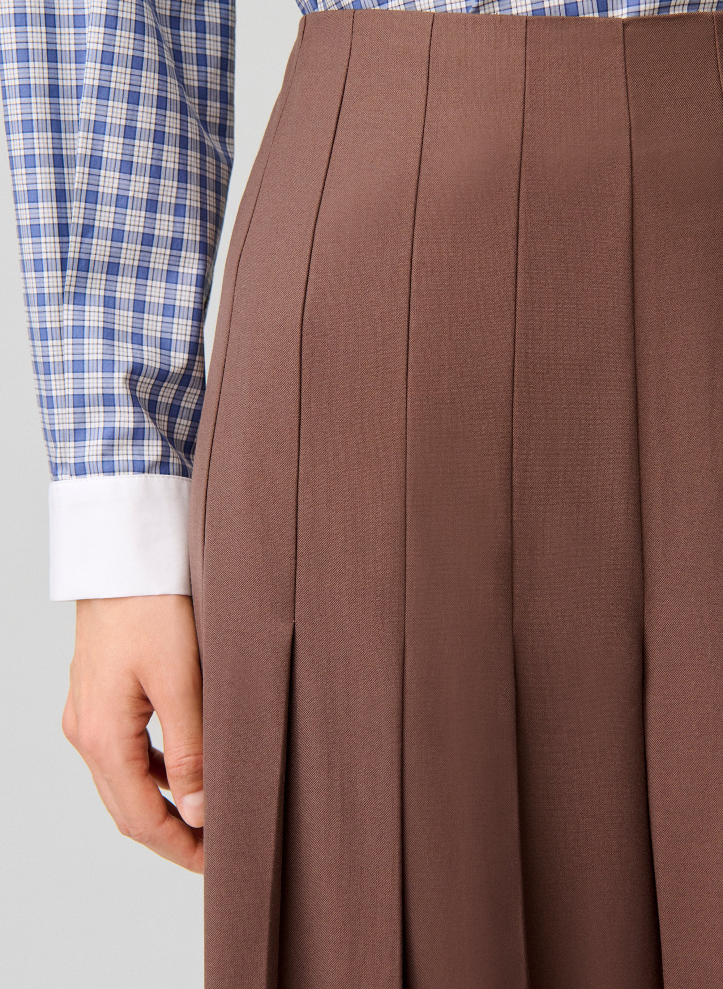 Pantalon large taille haute plissé CLAUDIE PIERLOT Marron