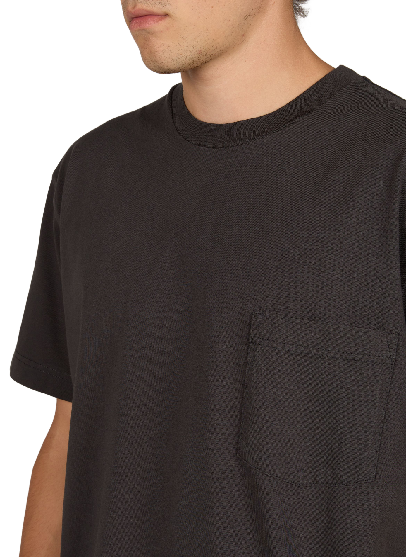 Oversized cotton crew-neck T-shirt set OLOW Black