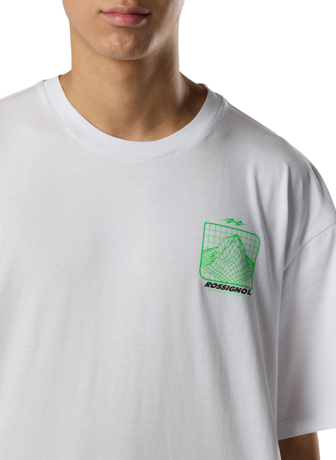T-shirt droit col rond imprimé en coton ROSSIGNOL Weiss