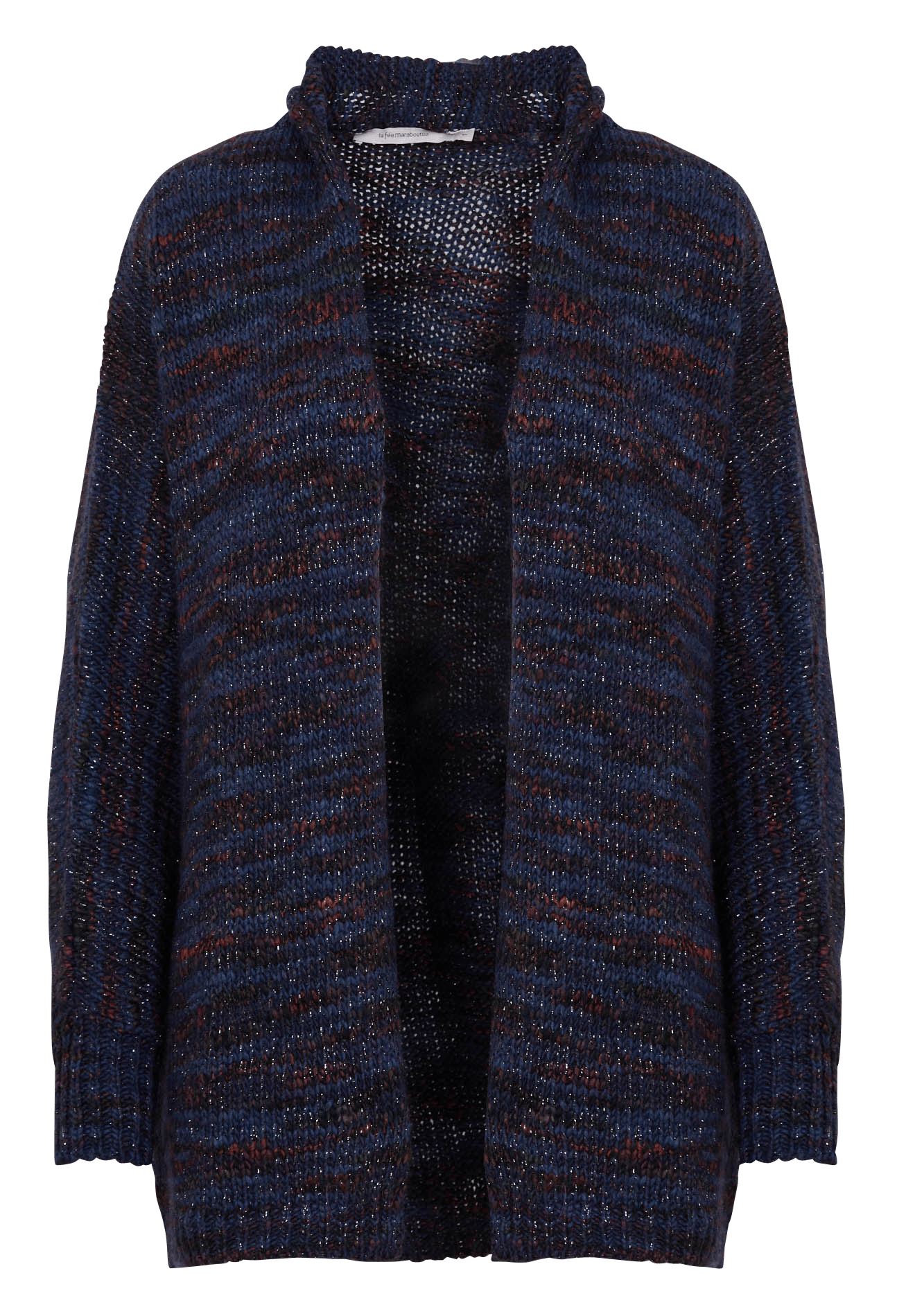 Halflang vest van meerkleurig breisel LA FEE MARABOUTEE Blauw