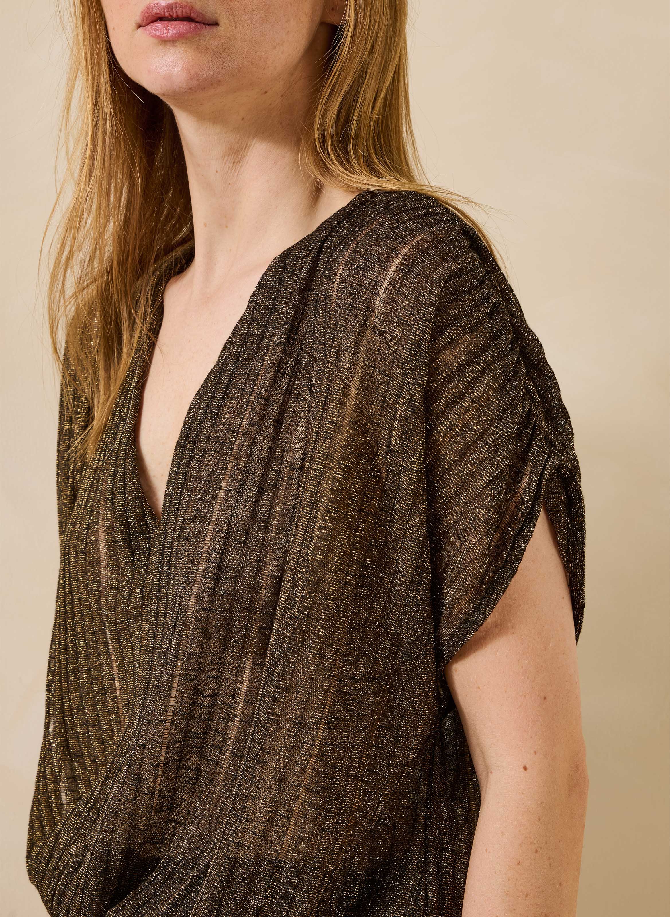 Top met V-hals LA FEE MARABOUTEE Zwart