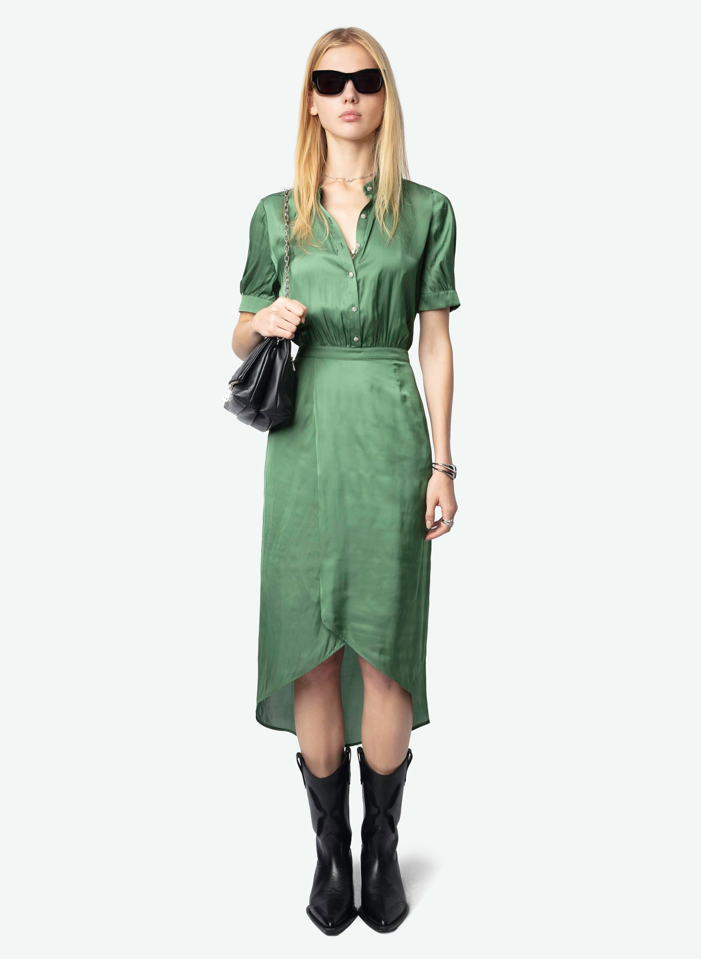 Robe midi cintrée à manches courtes rimaz ZADIG&VOLTAIRE Vert