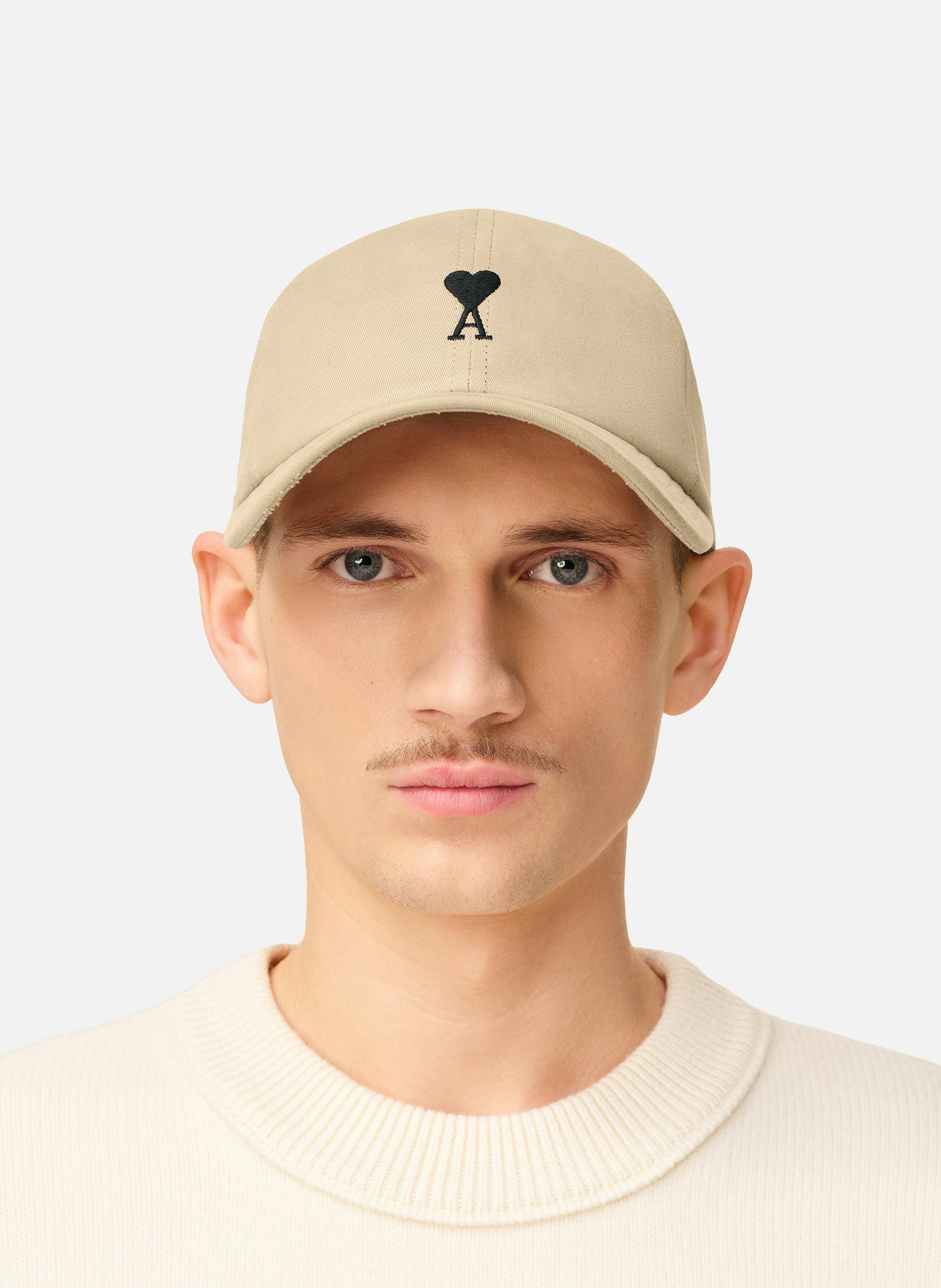 Casquette ami de coeur unisexe en coton AMI PARIS Beige