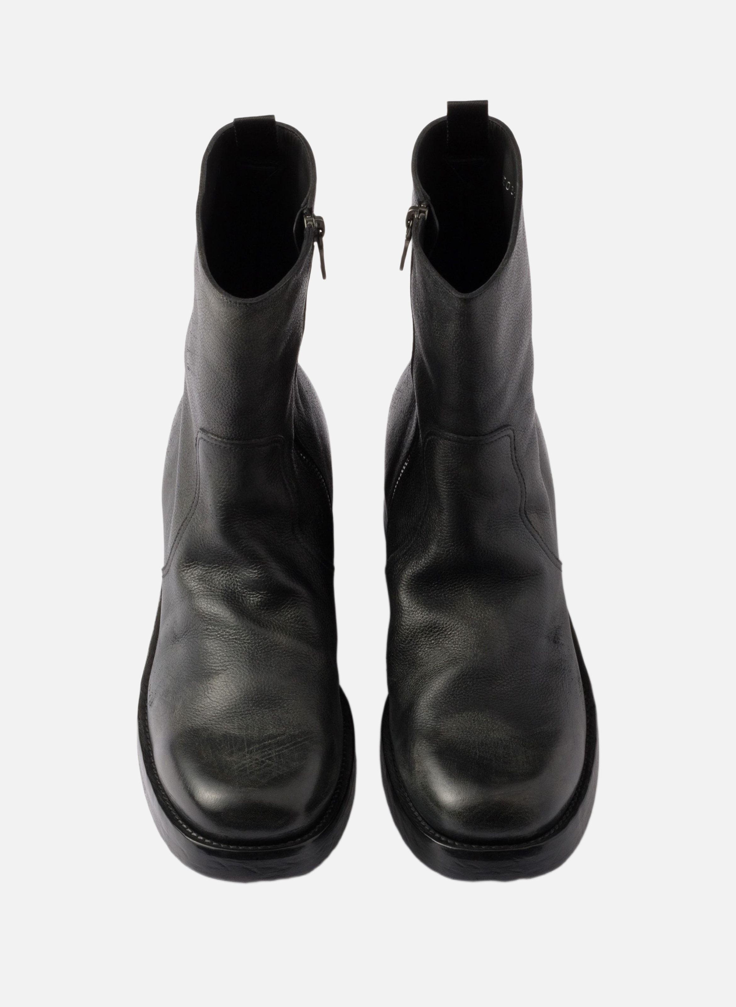 Bottines en cuir Noir