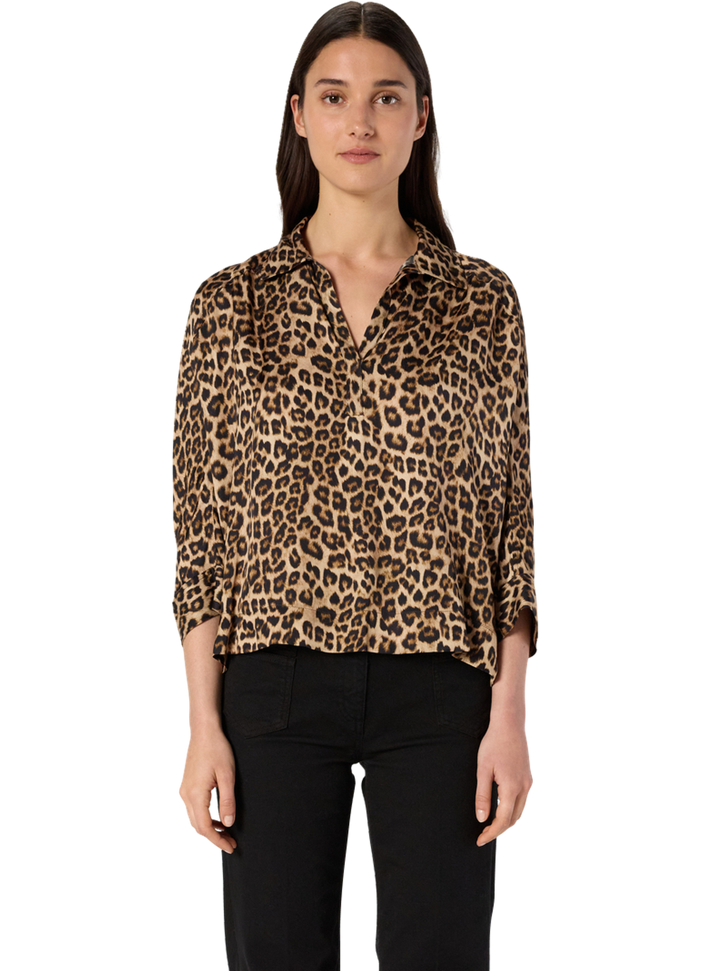 Chemise en satin léopard - aude GERARD DAREL Beige