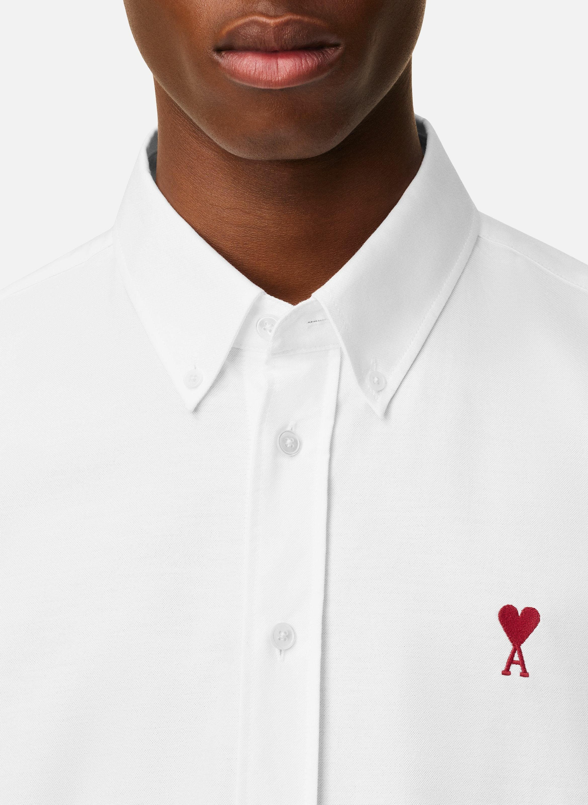 Chemise col boutonné ami de coeur unisexe AMI PARIS Blanc