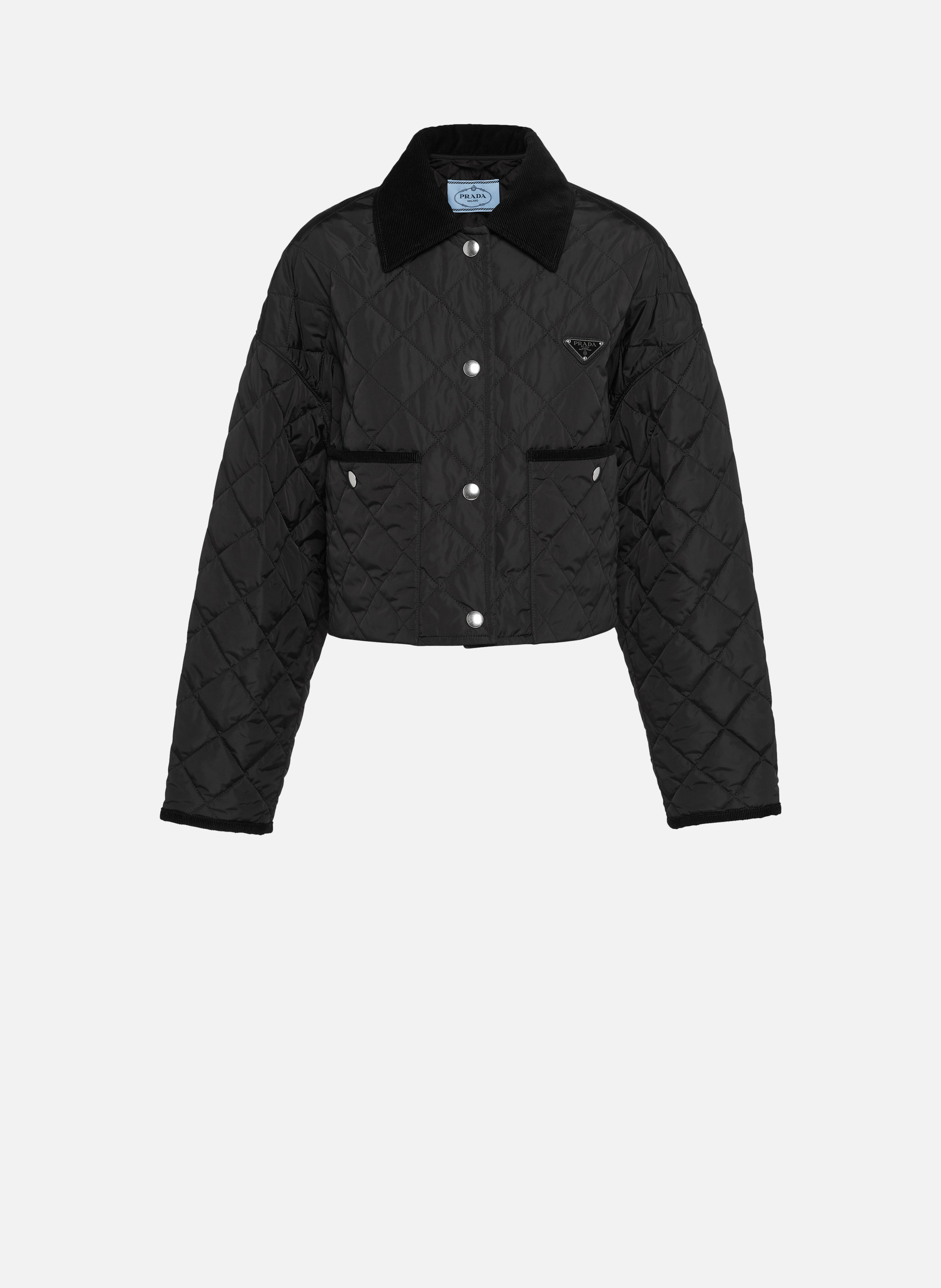 Veste courte en re-nylon léger PRADA Noir