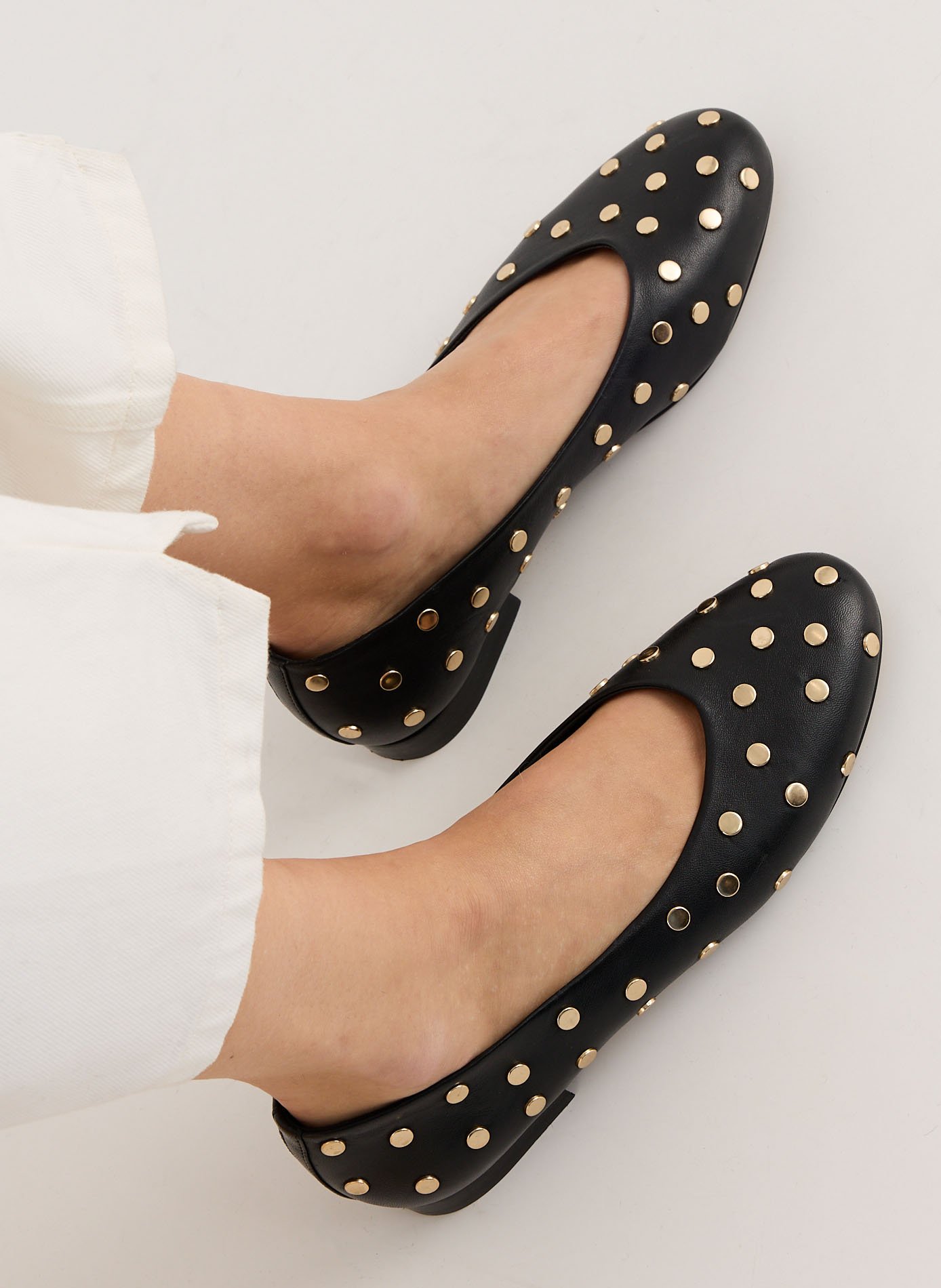 Ballerines Dandy cloutées en cuir SAISON 1865 Noir