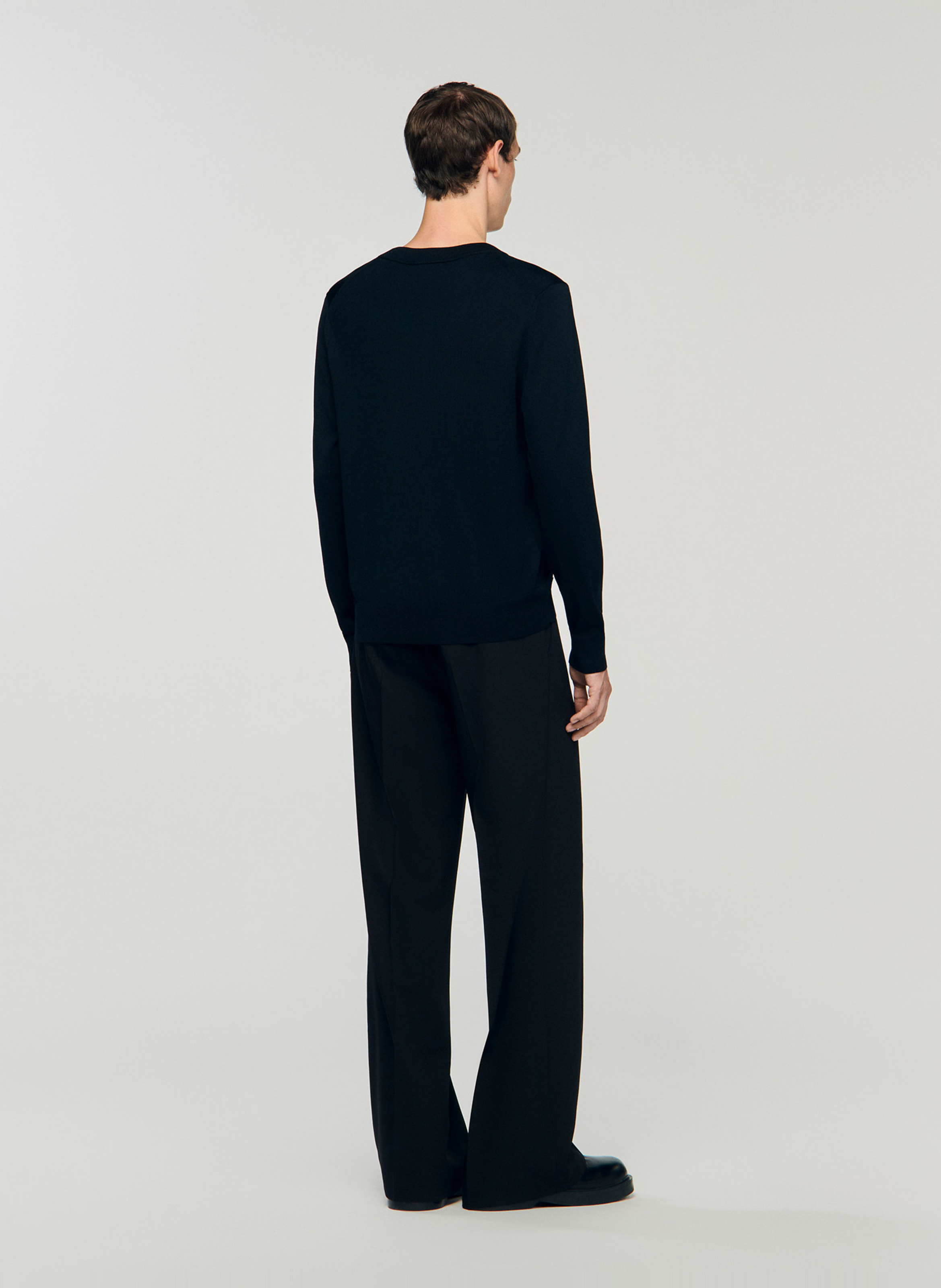 Sweat cintré à manches longues SANDRO Noir