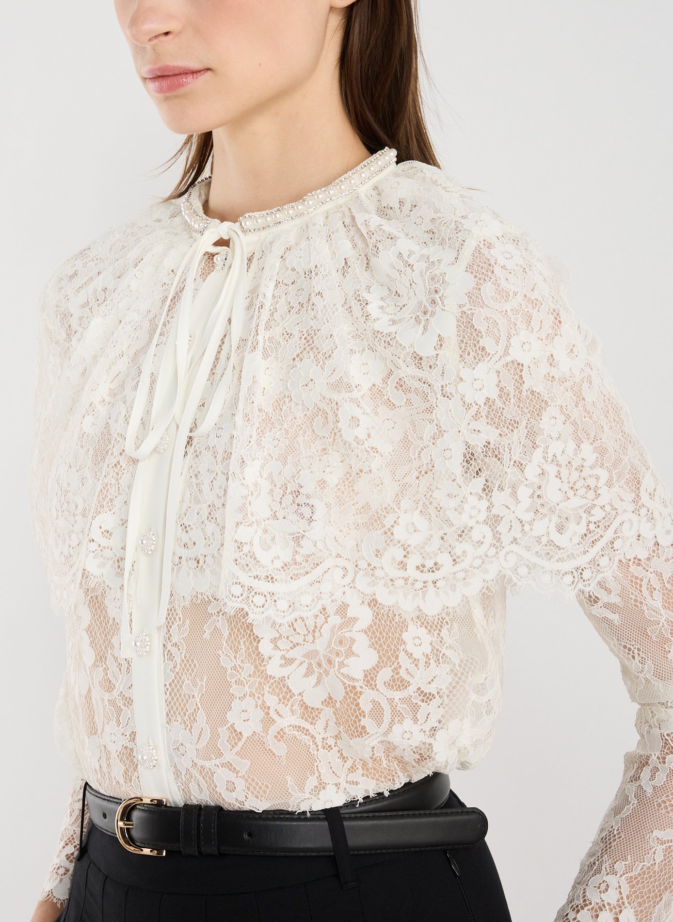 Top en dentelle  SELF PORTRAIT Blanc