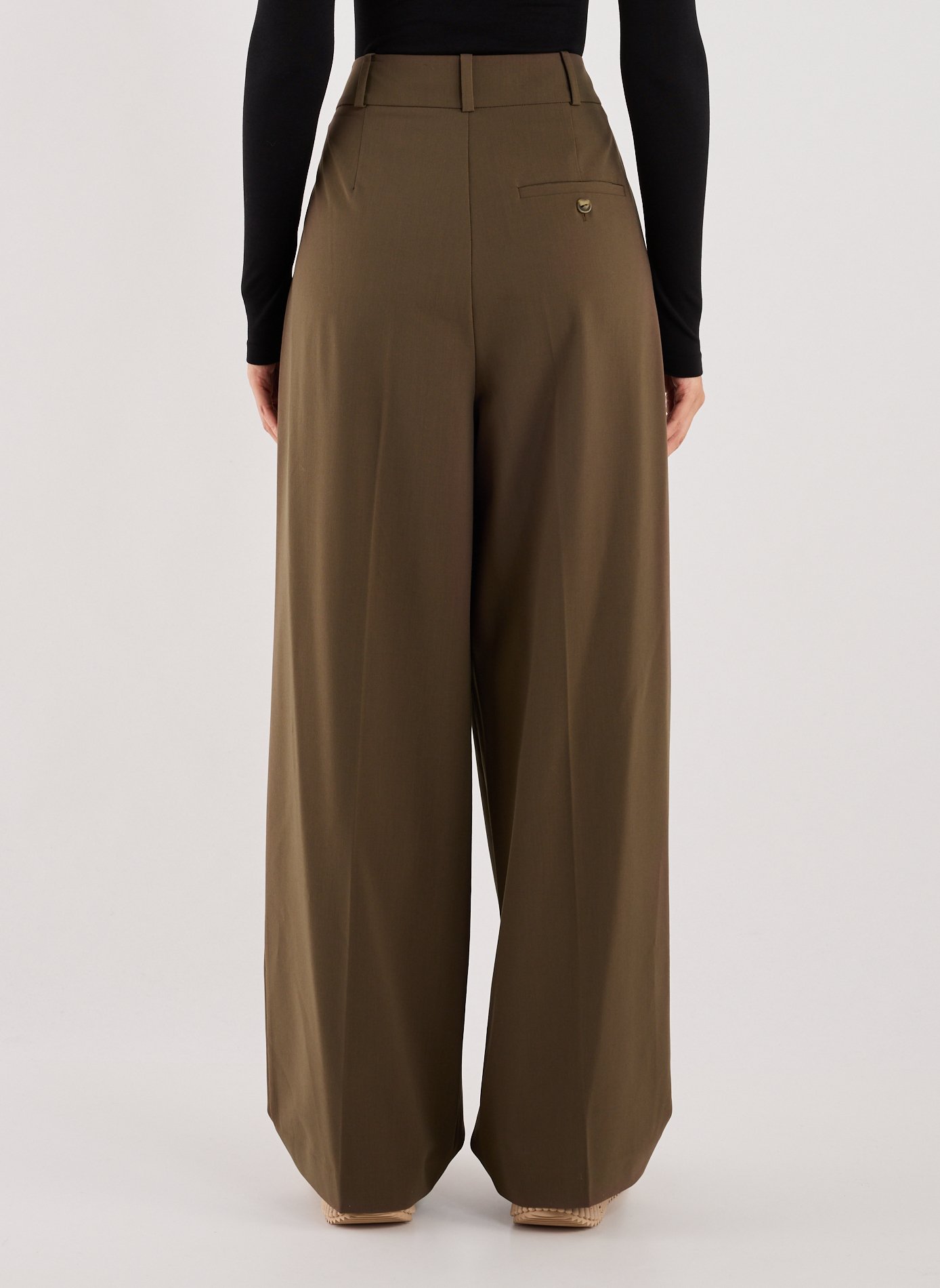 Pantalon droit à plis ADOLFO DOMINGUEZ Marron