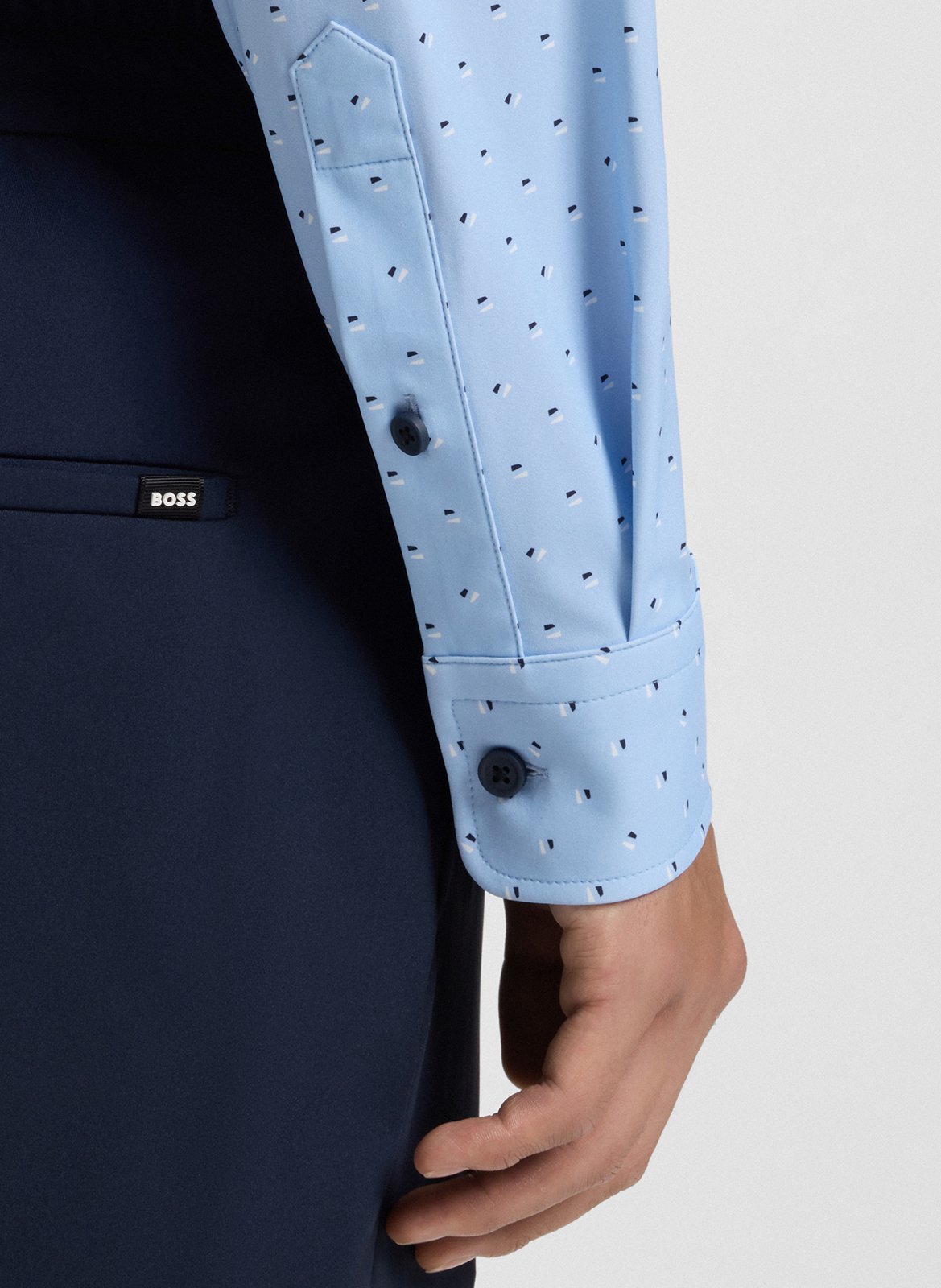 Chemise slim à motifs BOSS Bleu