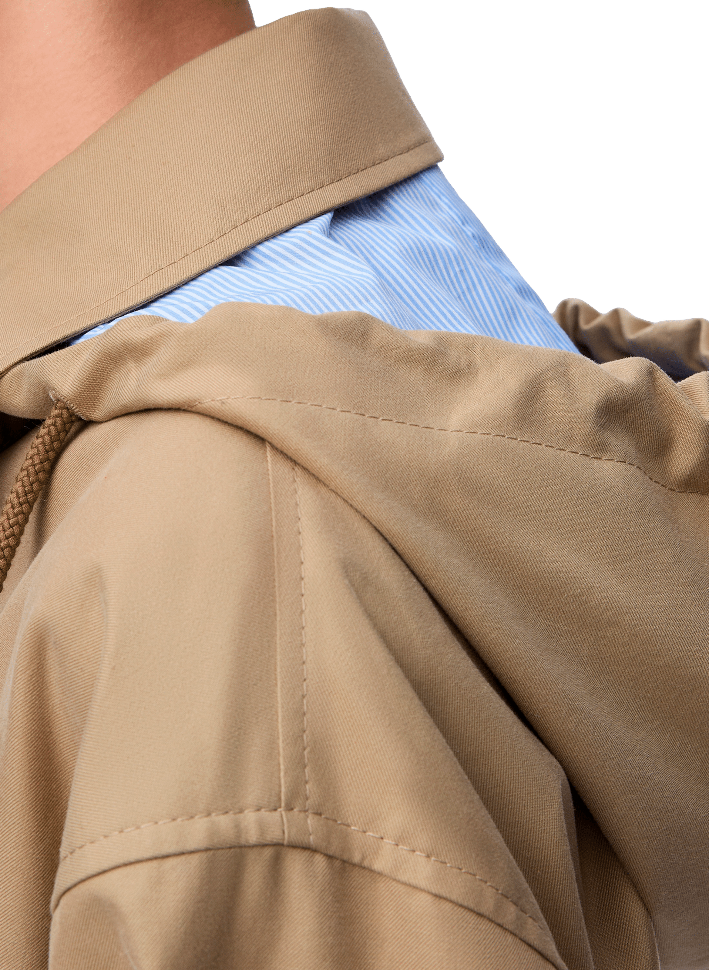 Oversized hooded parka in blended cotton. LOEWE Beige