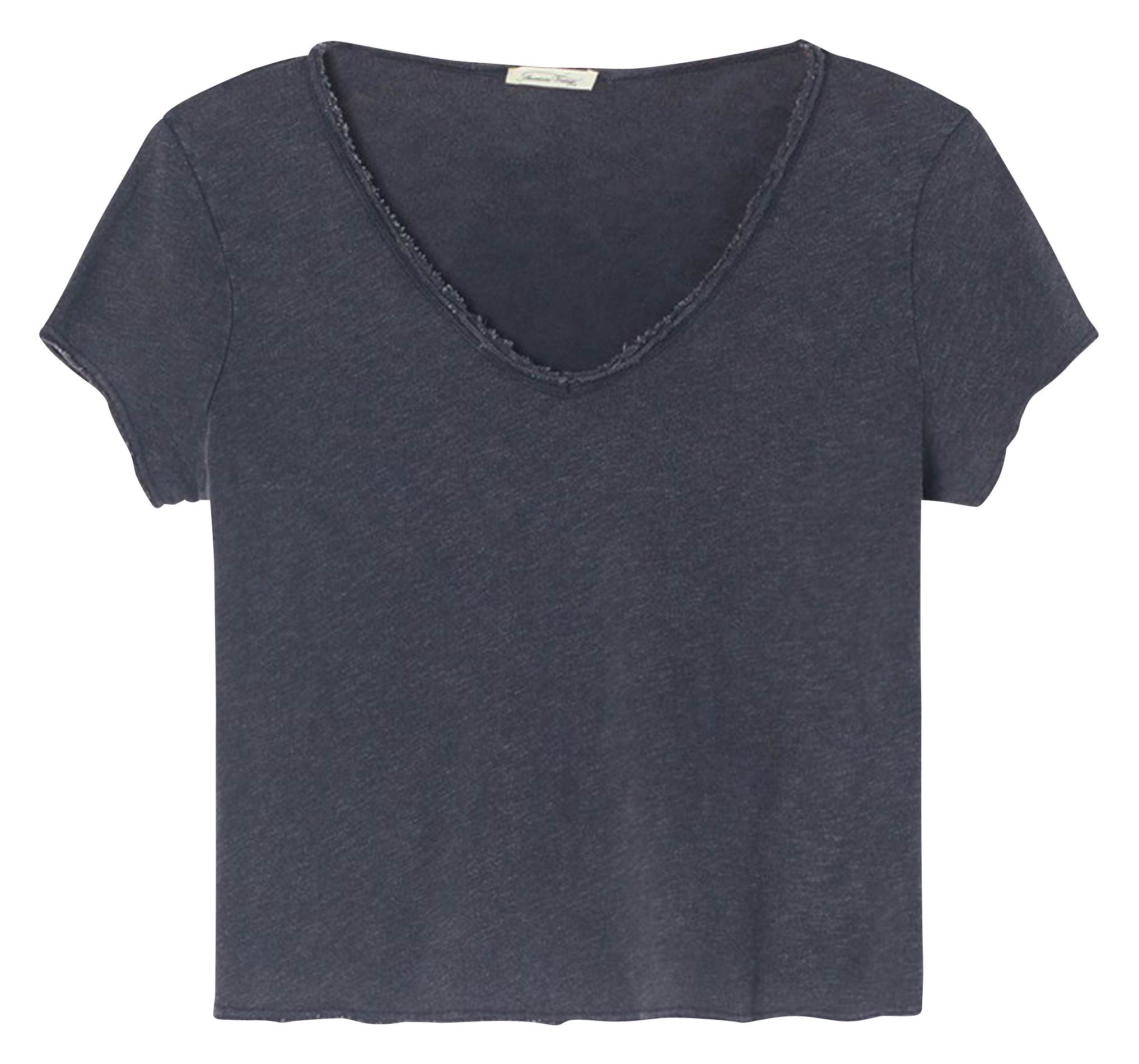 Tee-shirt droit col v en coton sonoma AMERICAN VINTAGE Noir