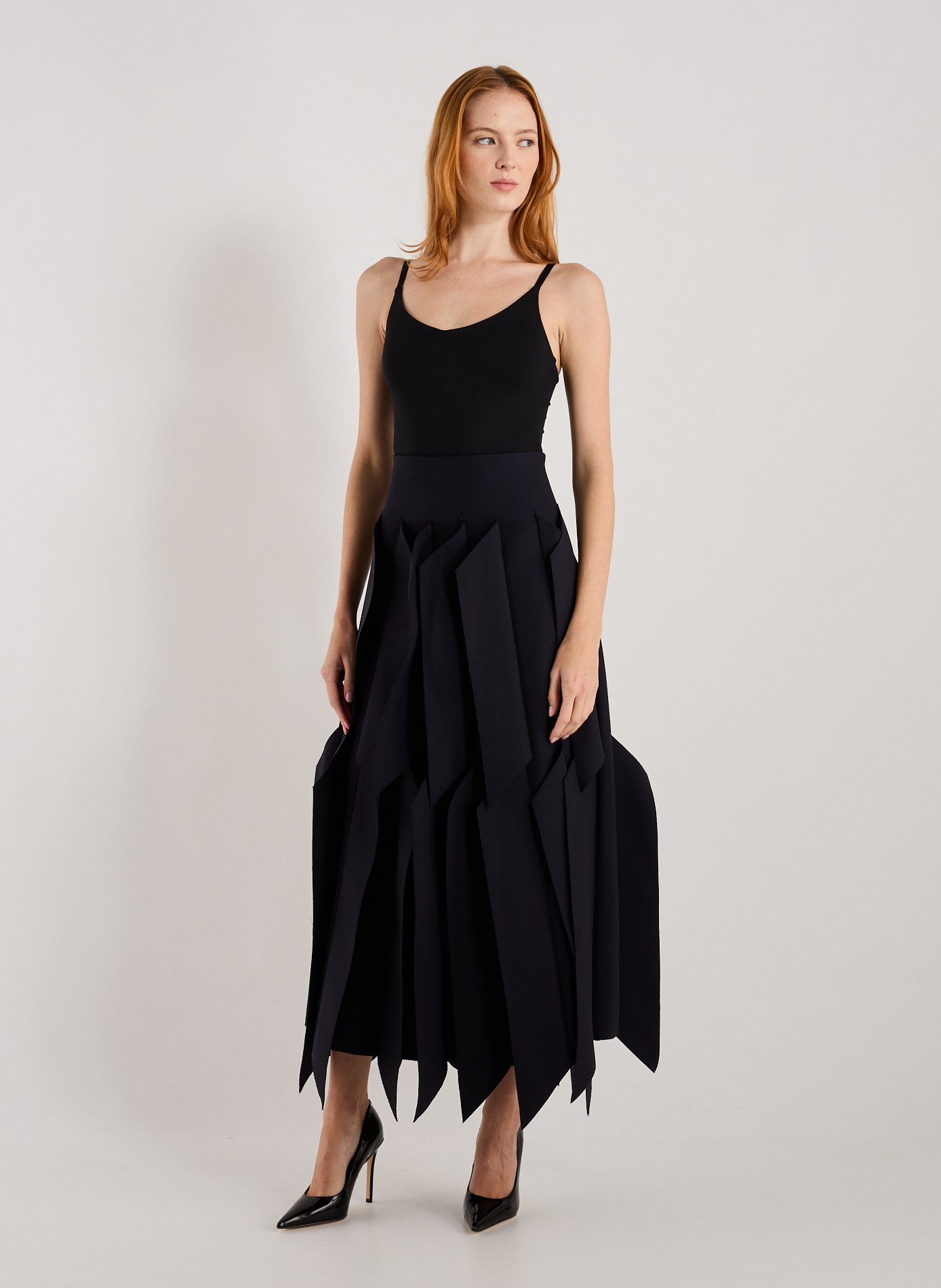 Jupe évasée découpes 3D A.W.A.K.E. MODE Bleu