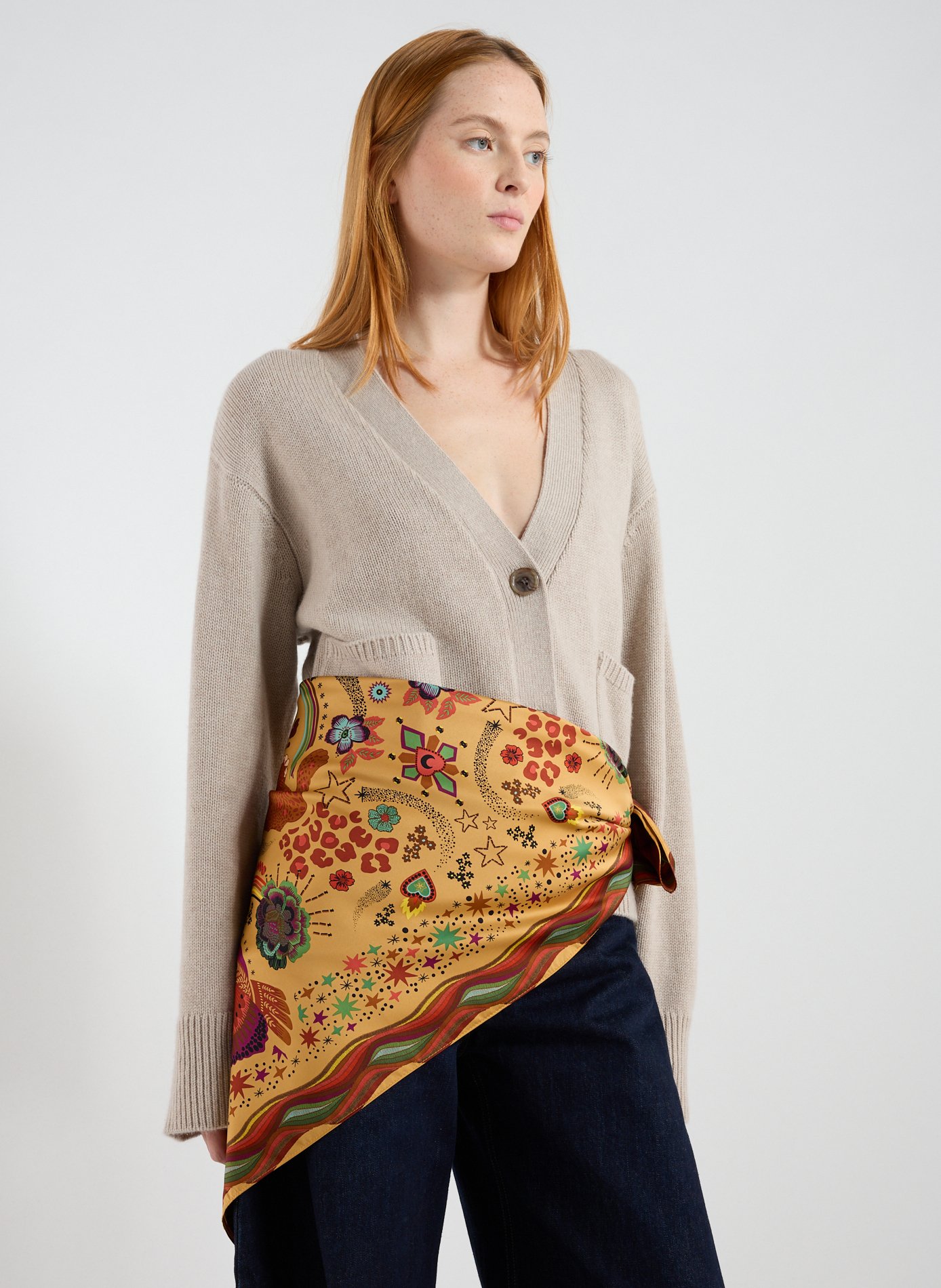 Foulard imprimé WILD Beige