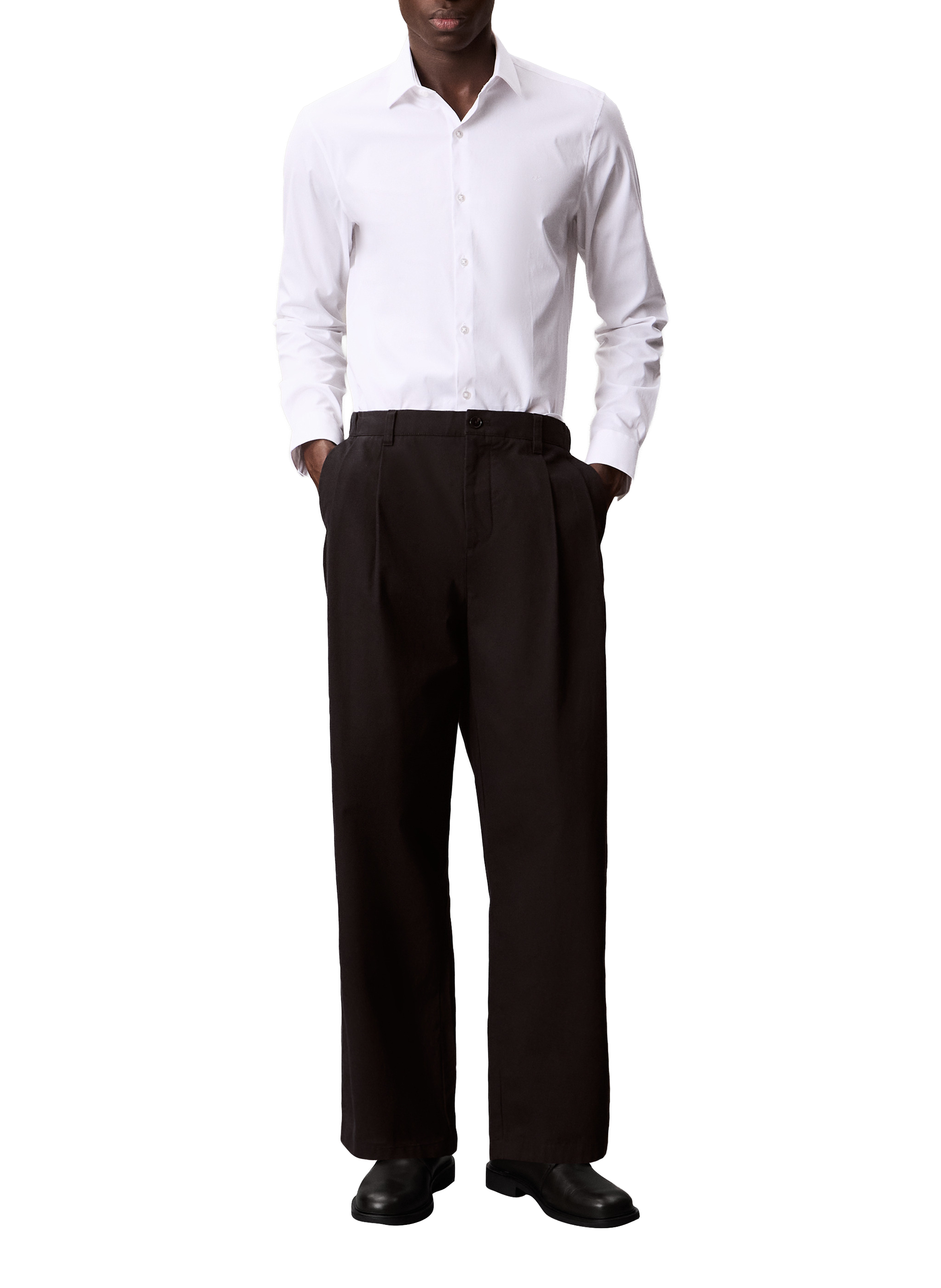 Chemise cintrée classique en coton  CALVIN KLEIN Blanc