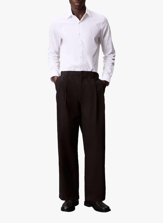 Classic fitted cotton shirt | White by CALVIN KLEIN Classic fitted cotton shirt White