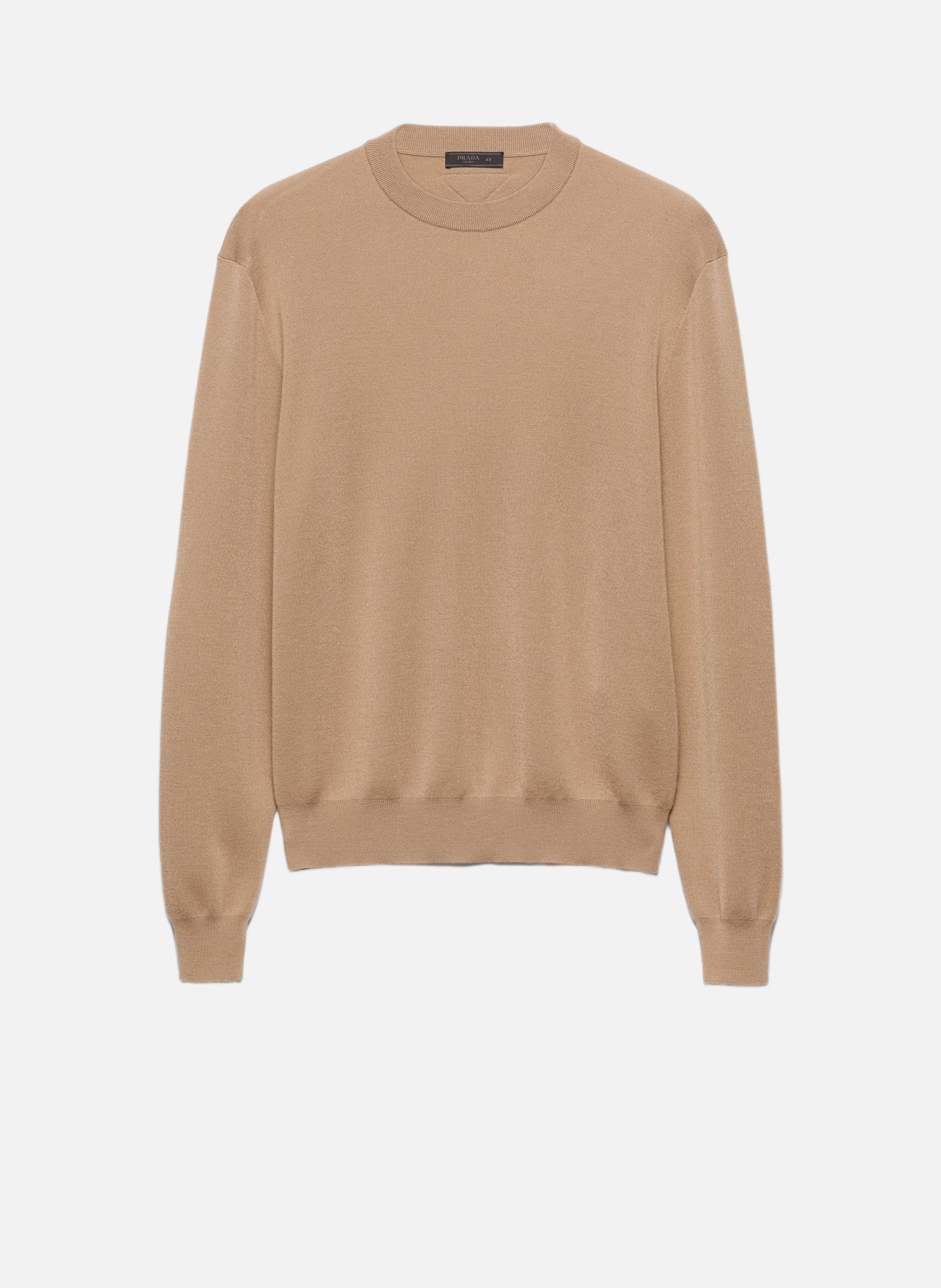 PRADA Pull à col rond en cachemire Beige
