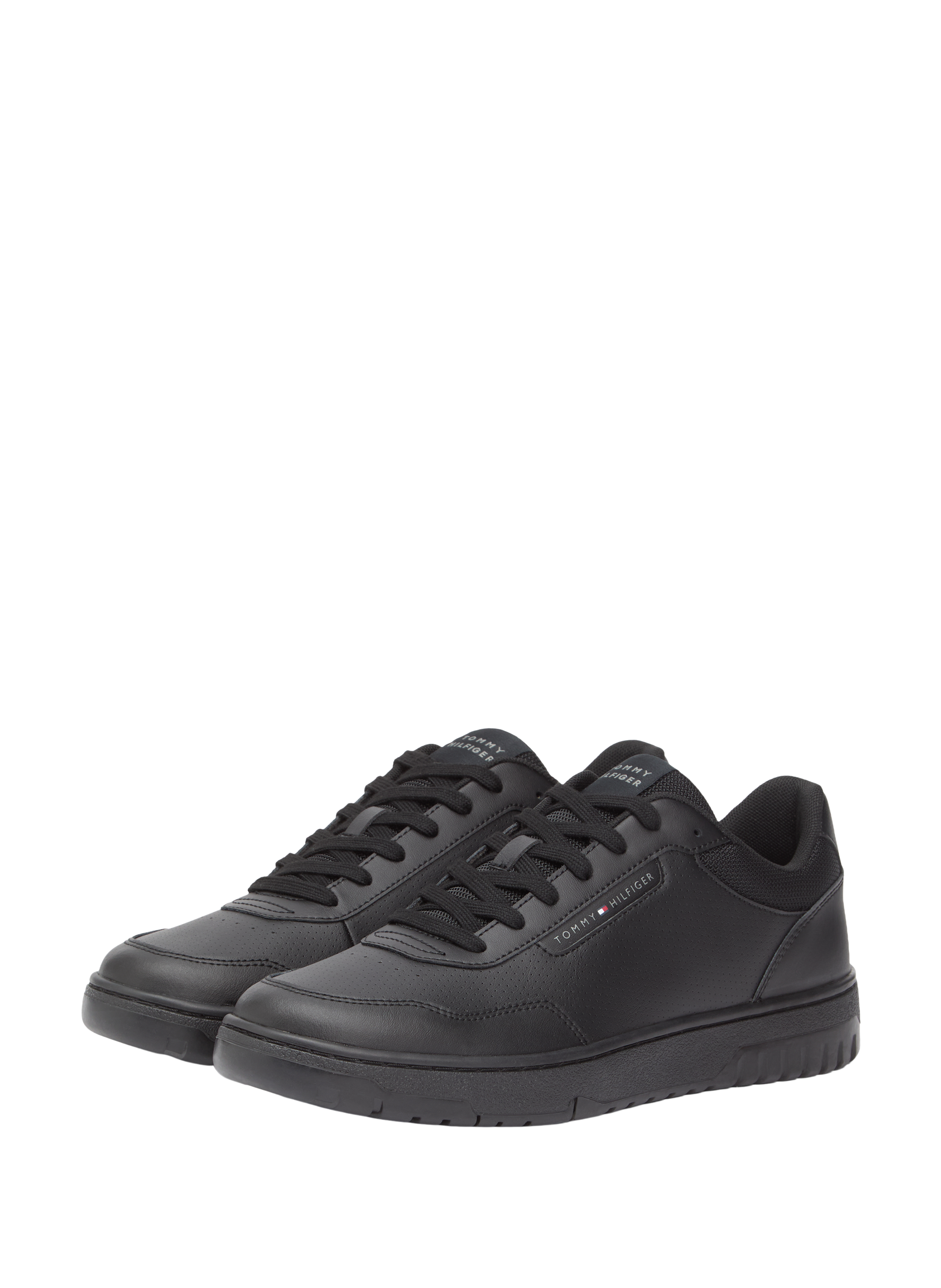 Basket en cuir de vache mélangé TOMMY HILFIGER Noir