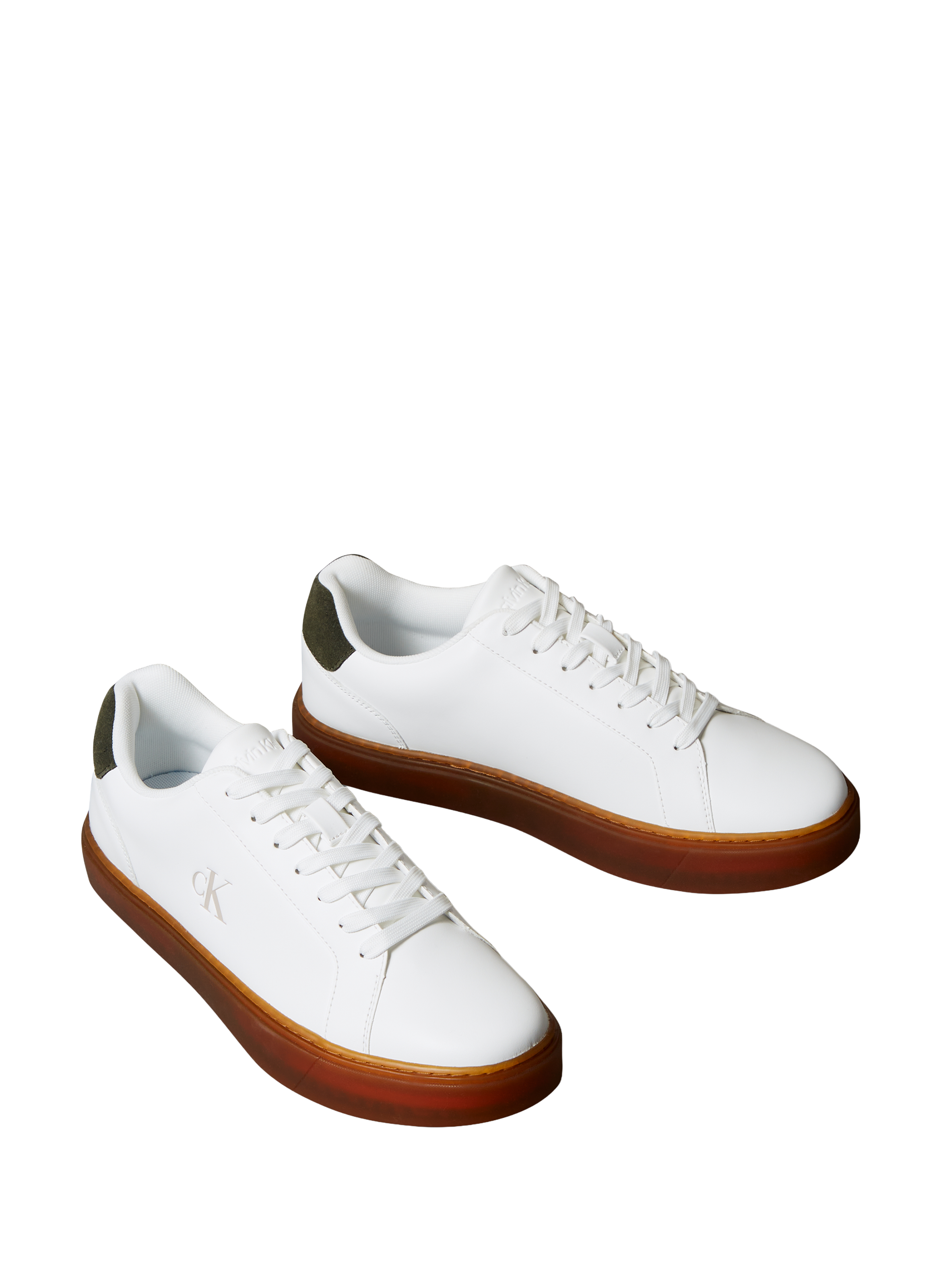 Baskets en cuir lisse CALVIN KLEIN Blanc