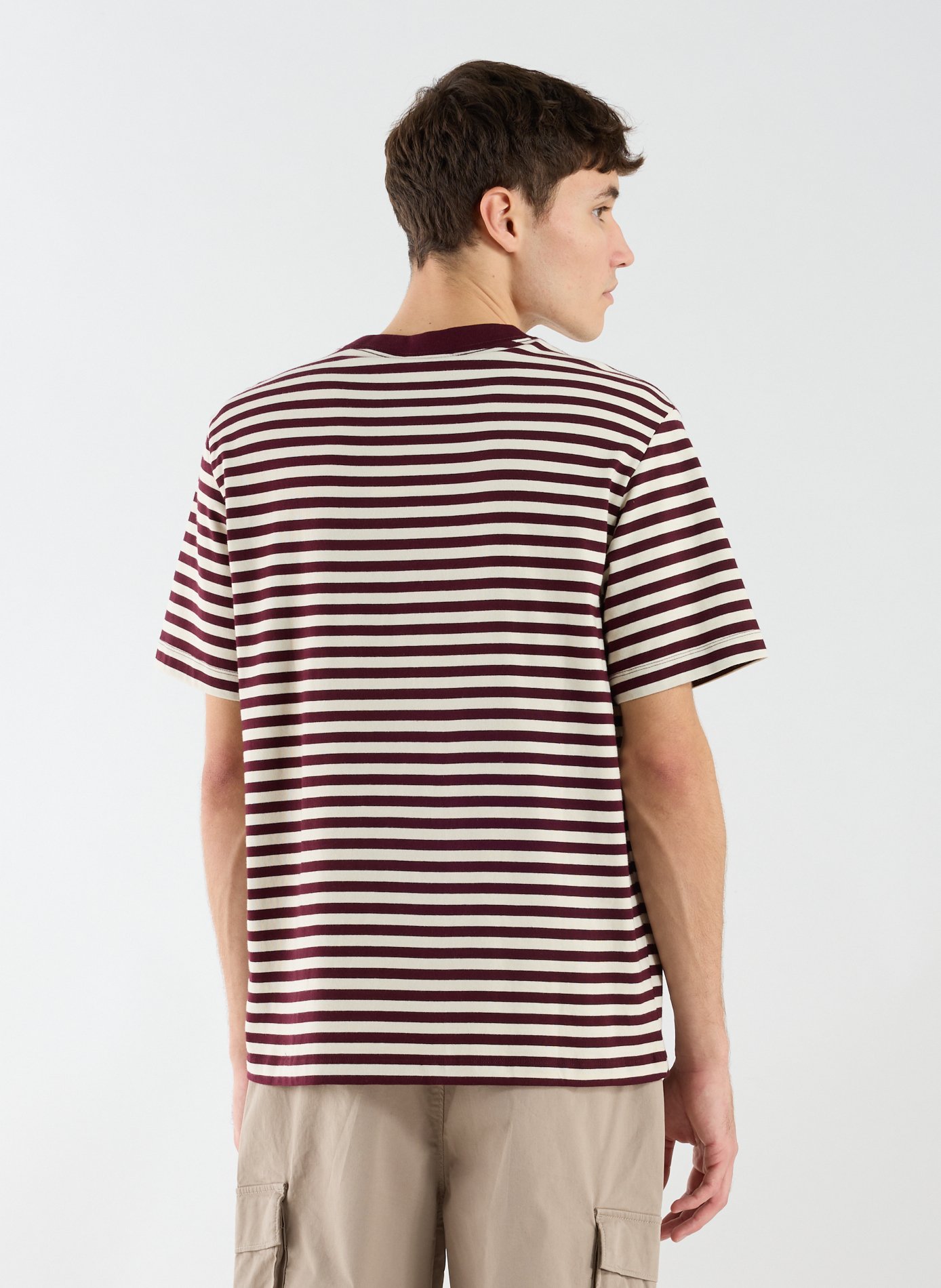 T-shirt rayé en coton CALVIN KLEIN Rouge