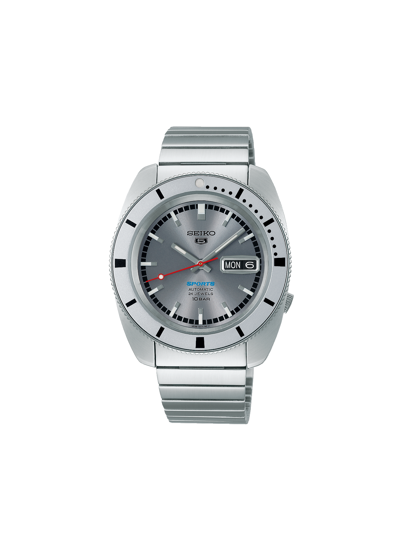 Montre Seiko 5 en acier avec bracelet additionnel en cuir SEIKO Gris