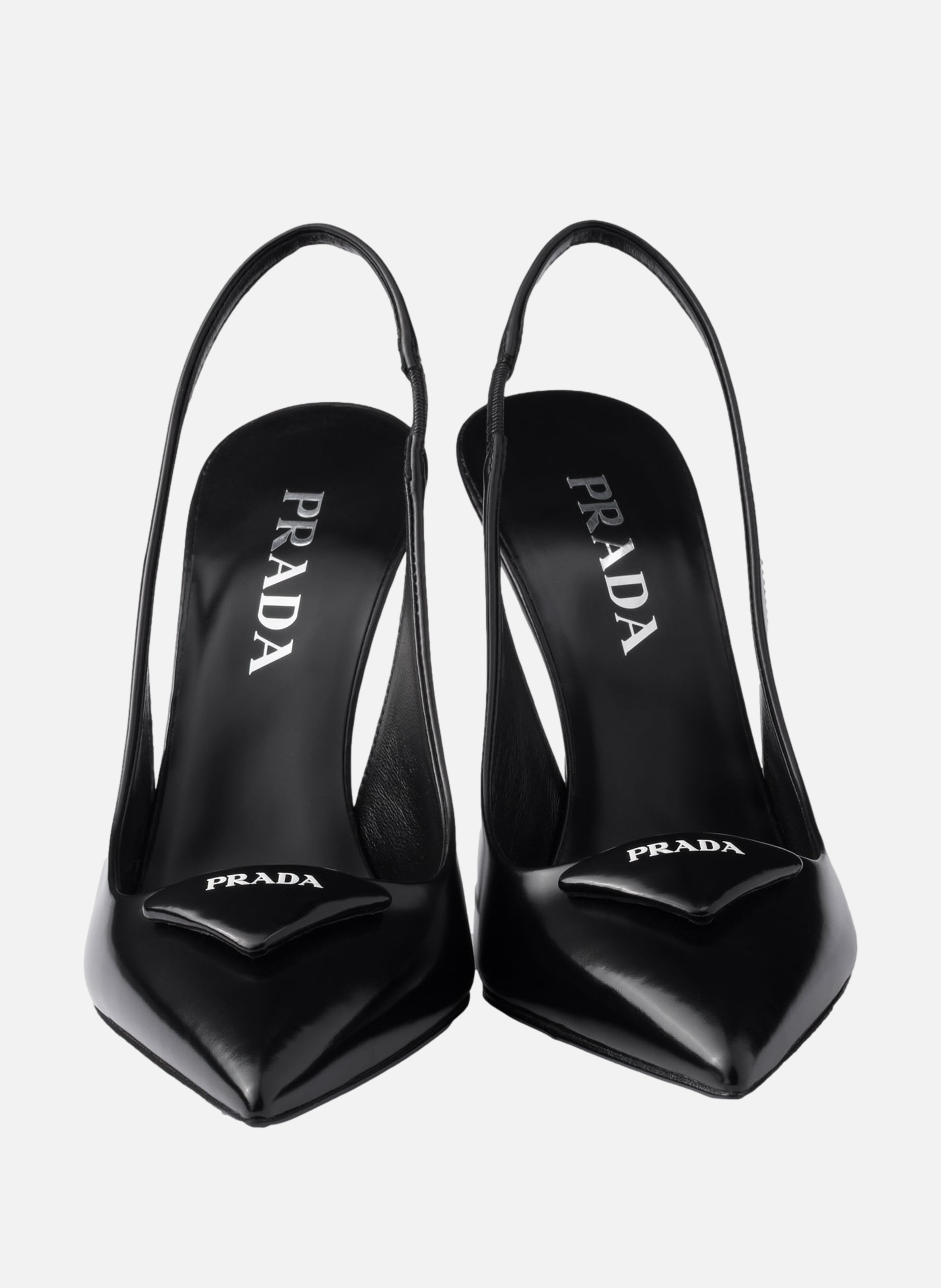 Escarpins à bride arrière en cuir brossé PRADA Noir