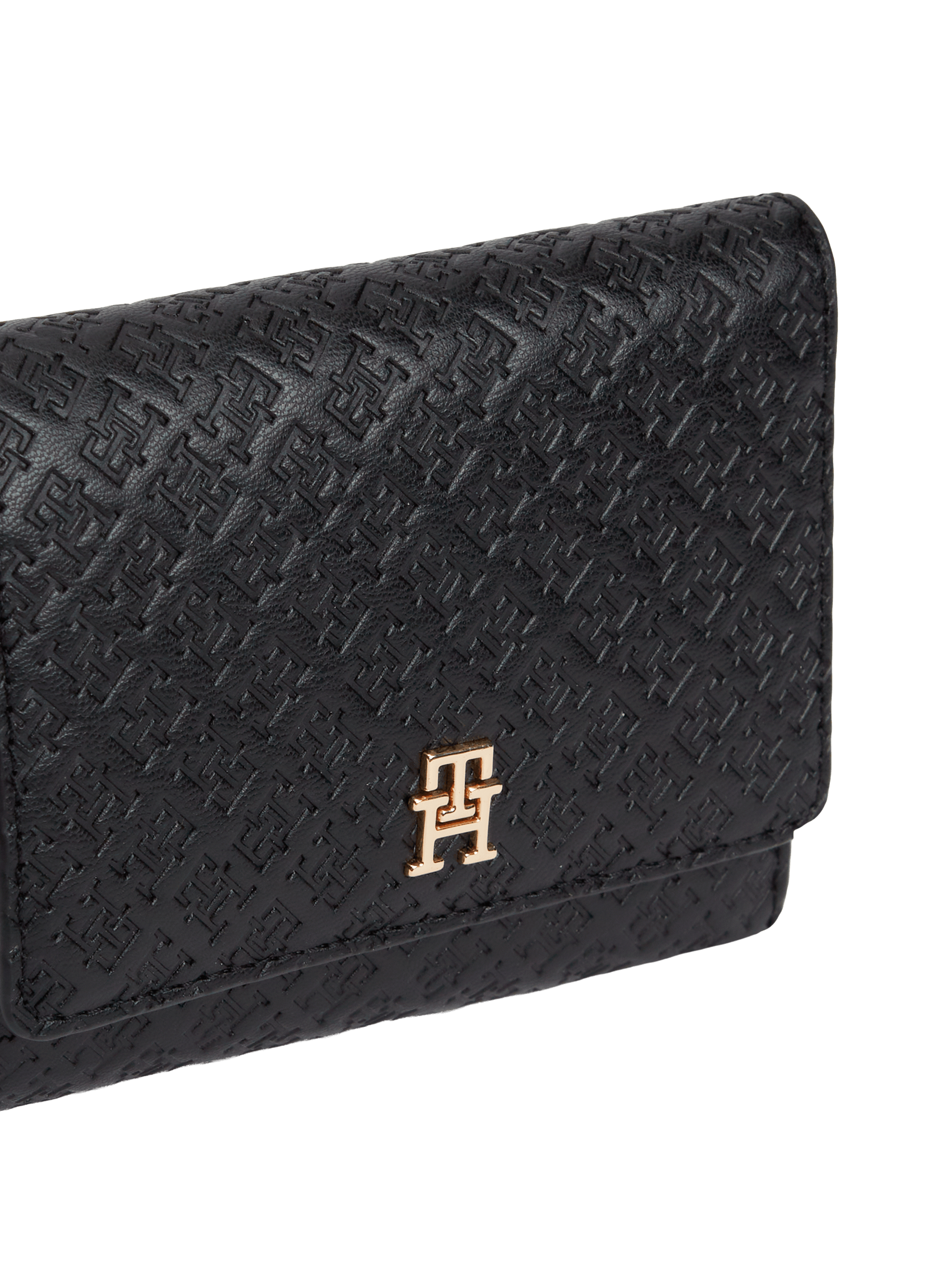 Three-fold monogram wallet TOMMY HILFIGER Black