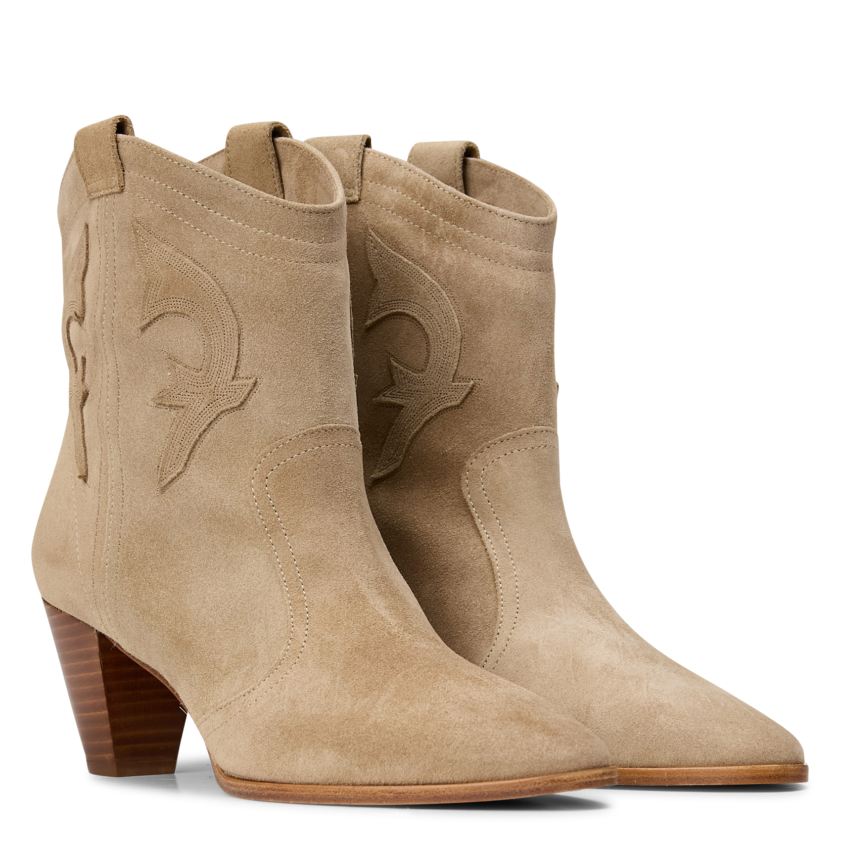 Bottines en cuir velours casey Beige