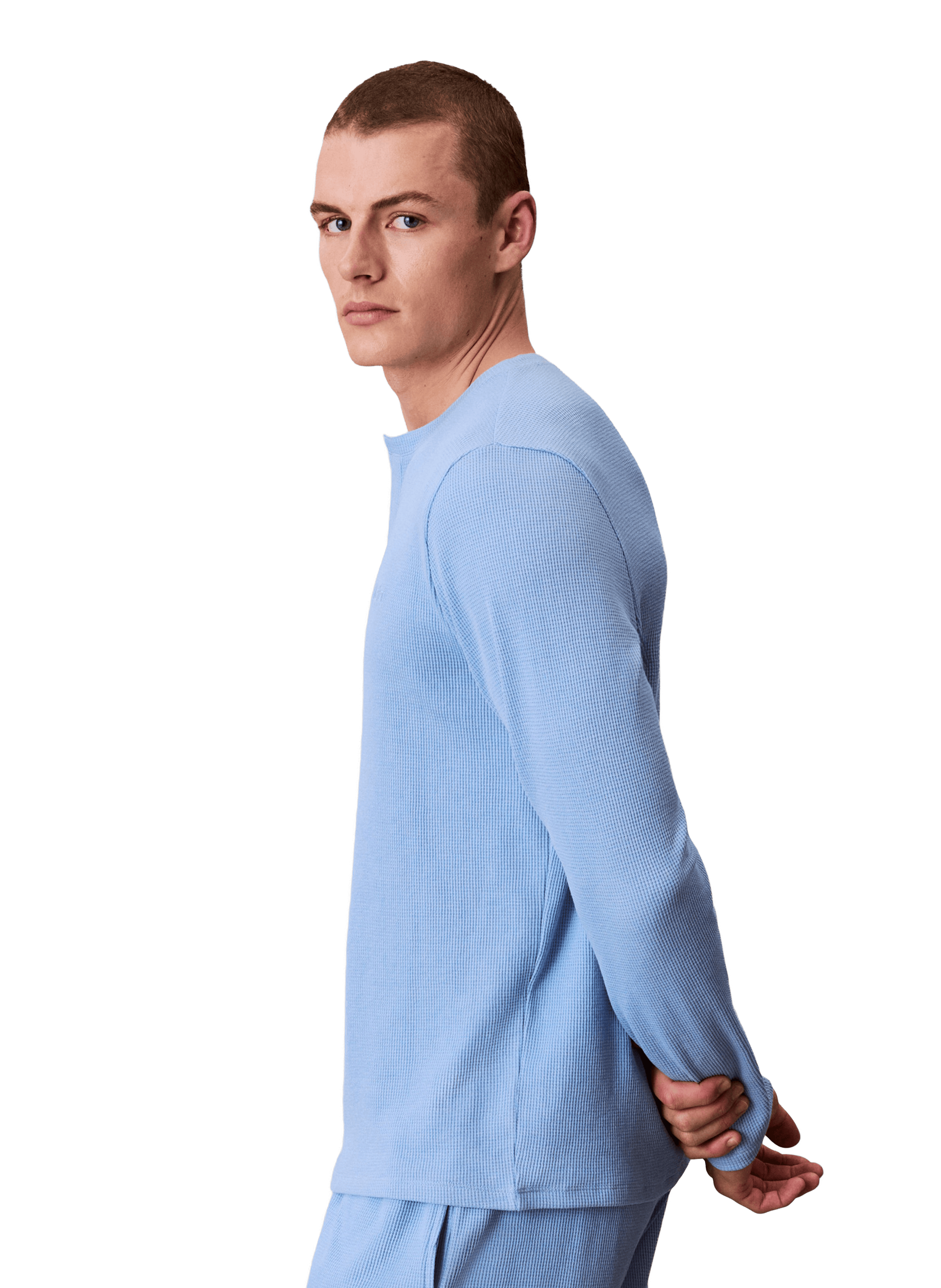 Bas de pyjama en maille de gaufrée CALVIN KLEIN Bleu