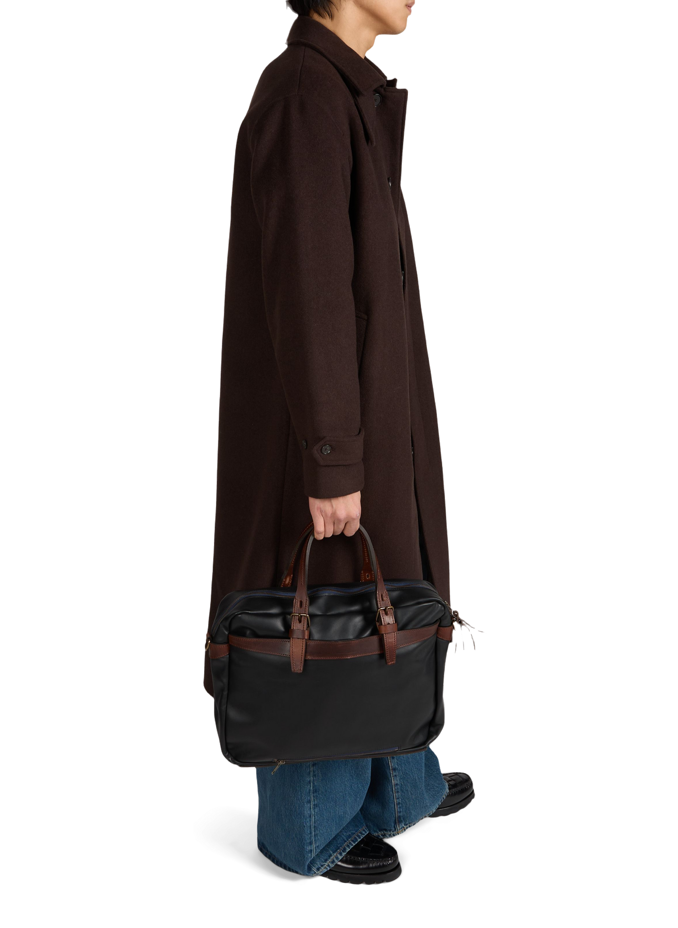 Cow leather Ledger business bag BLEU DE CHAUFFE Black