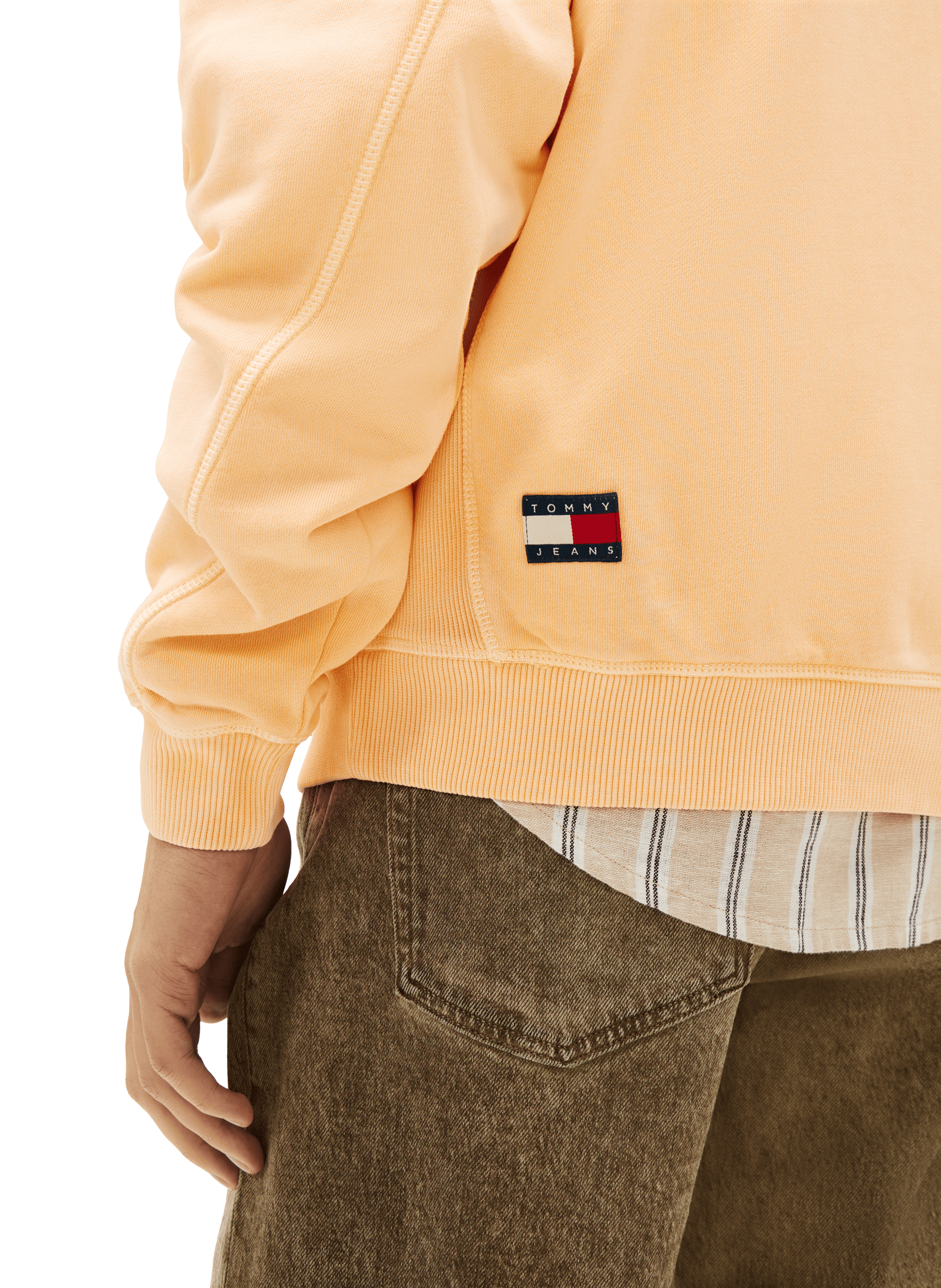 Straight embroidered cotton sweatshirt TOMMY HILFIGER Orange