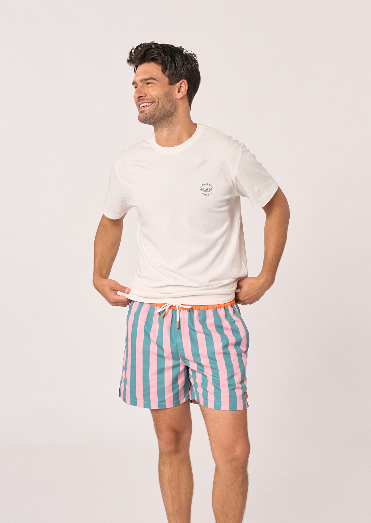 Short de bain en polyester recyclé BILLYBELT Rose