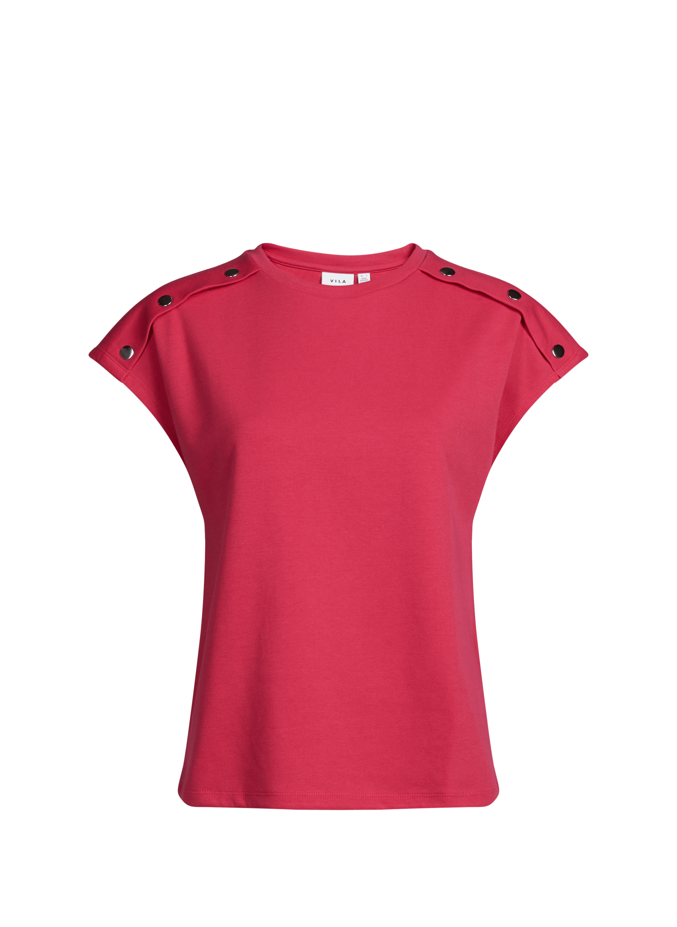 Top droit Vinorata en coton mélangé VILA Rose