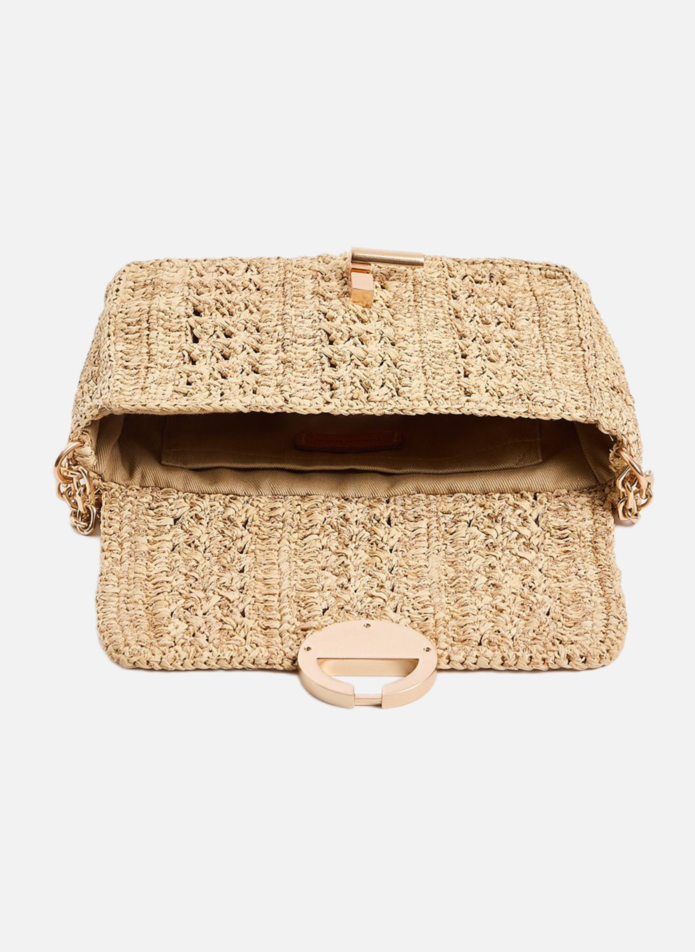Petit sac moon en raphia VANESSA BRUNO Beige