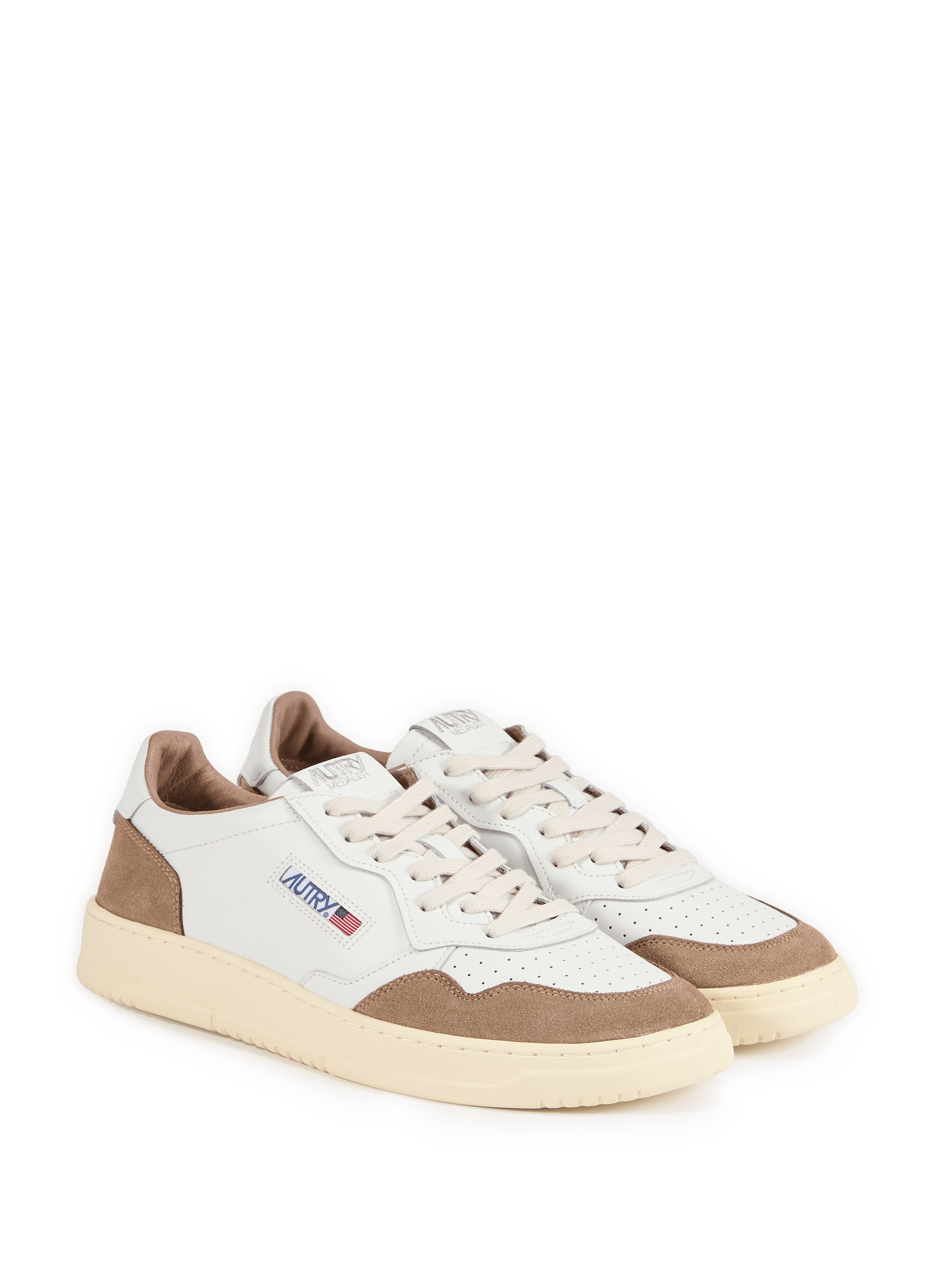 Baskets compensés en cuir AUTRY Blanc