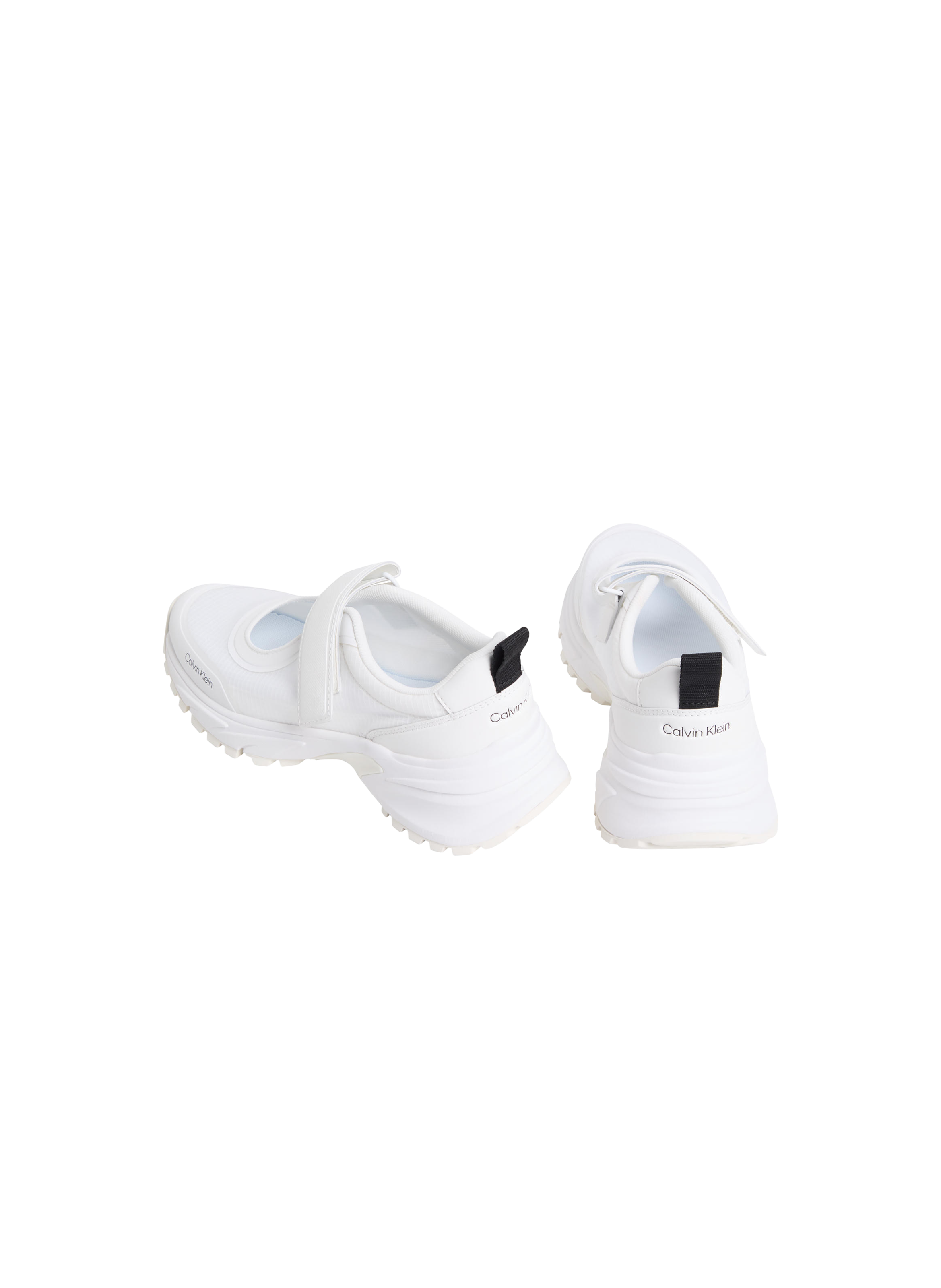 Open-toe Donna low-top sneakers with velcro. CALVIN KLEIN White