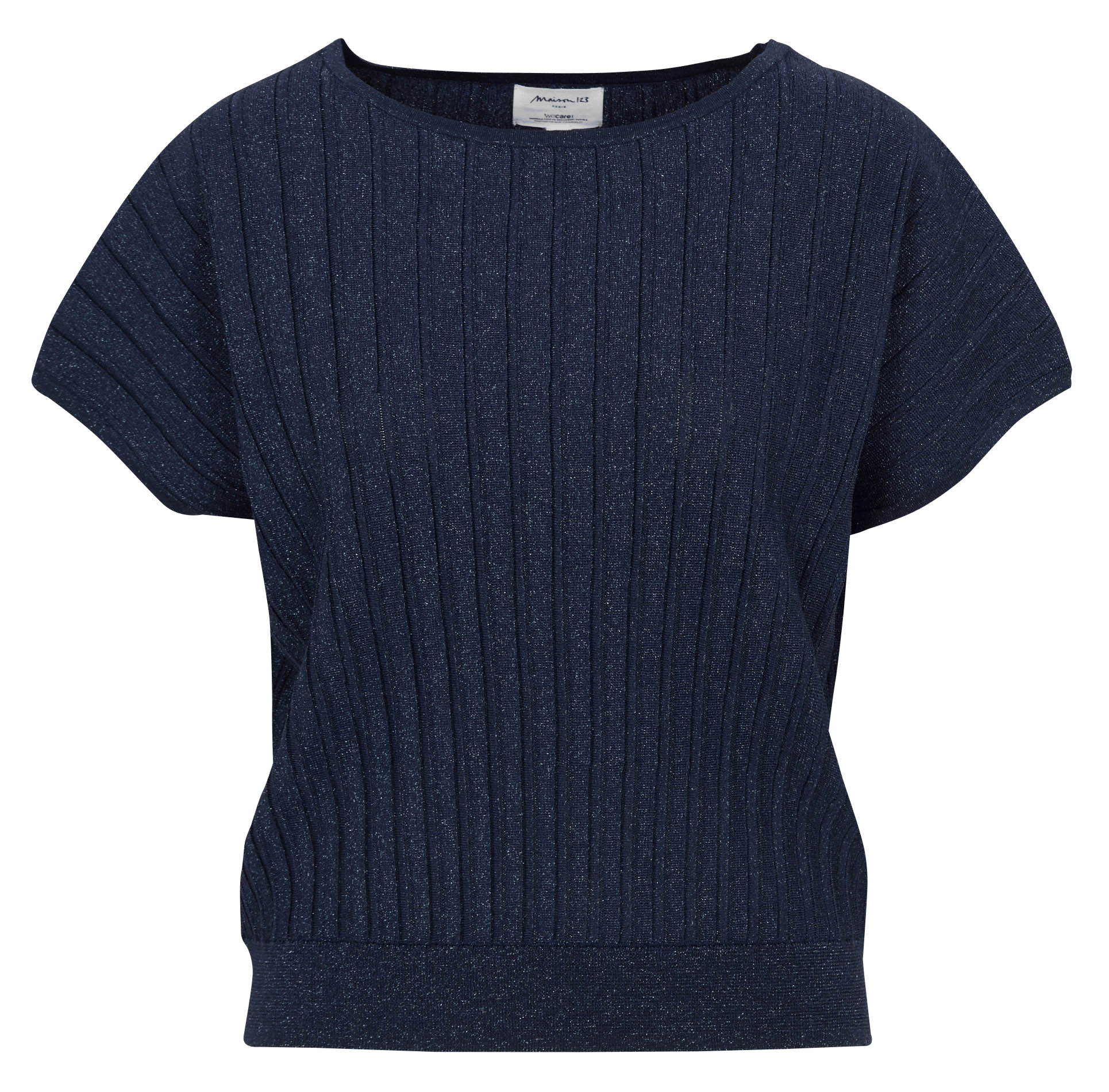 Top oversize col rond en maille pailletée perla MAISON 123 Violet