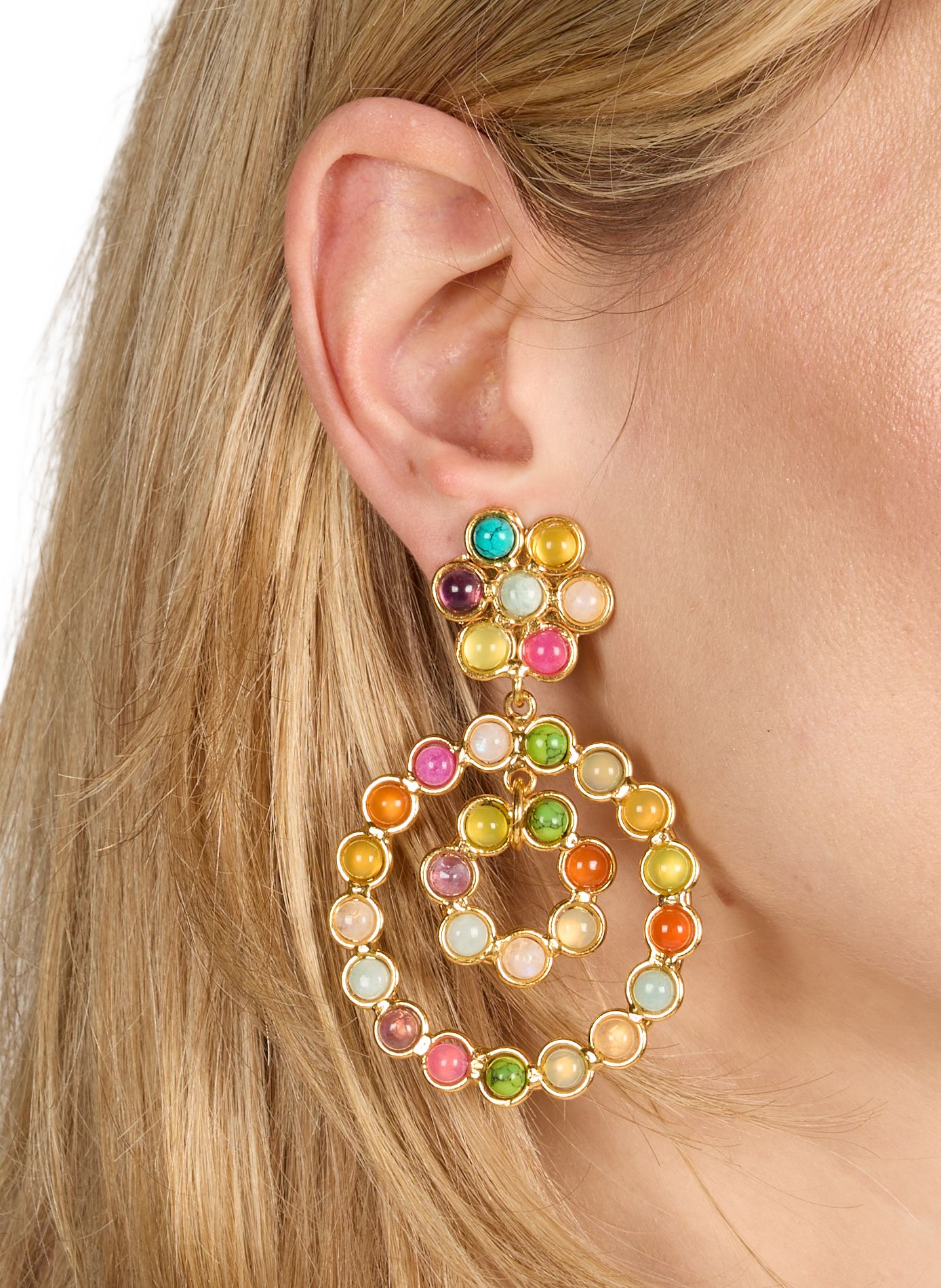 Earrings with set gemstones SYLVIA TOLEDANO Multicolour