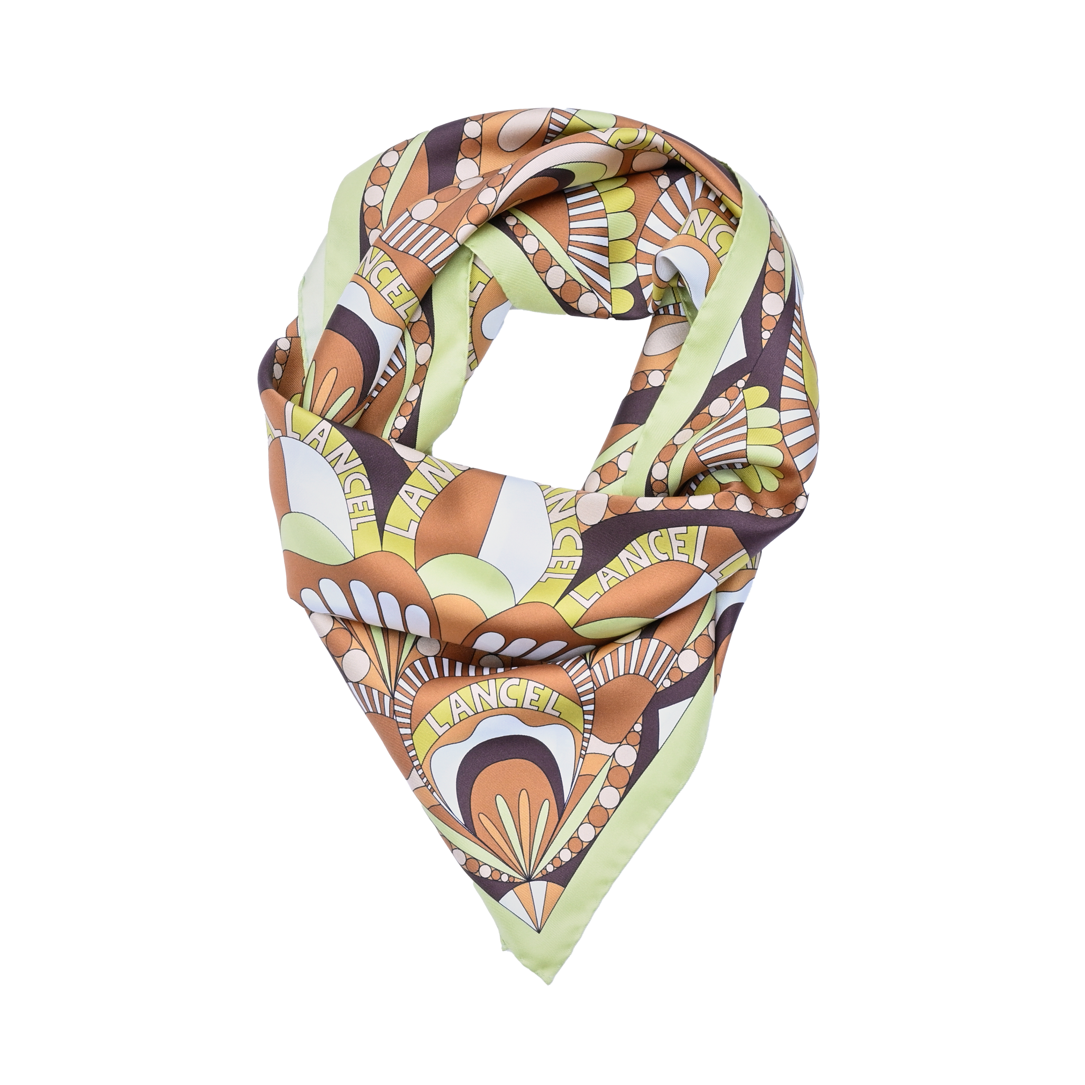 Silk carré 90 floral pattern by lancel LANCEL Yellow