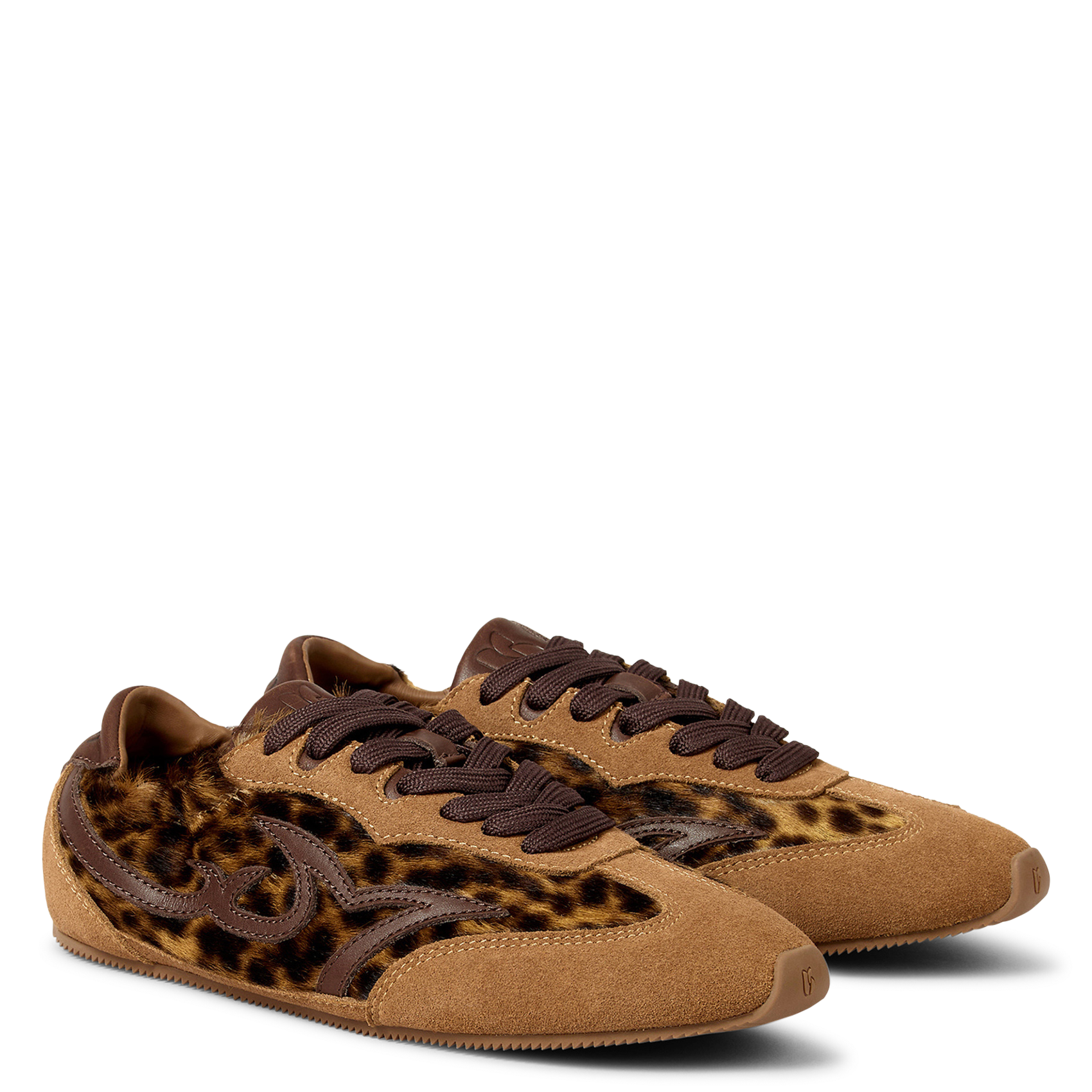 Baskets basses en cuir celleste BA&SH Marron