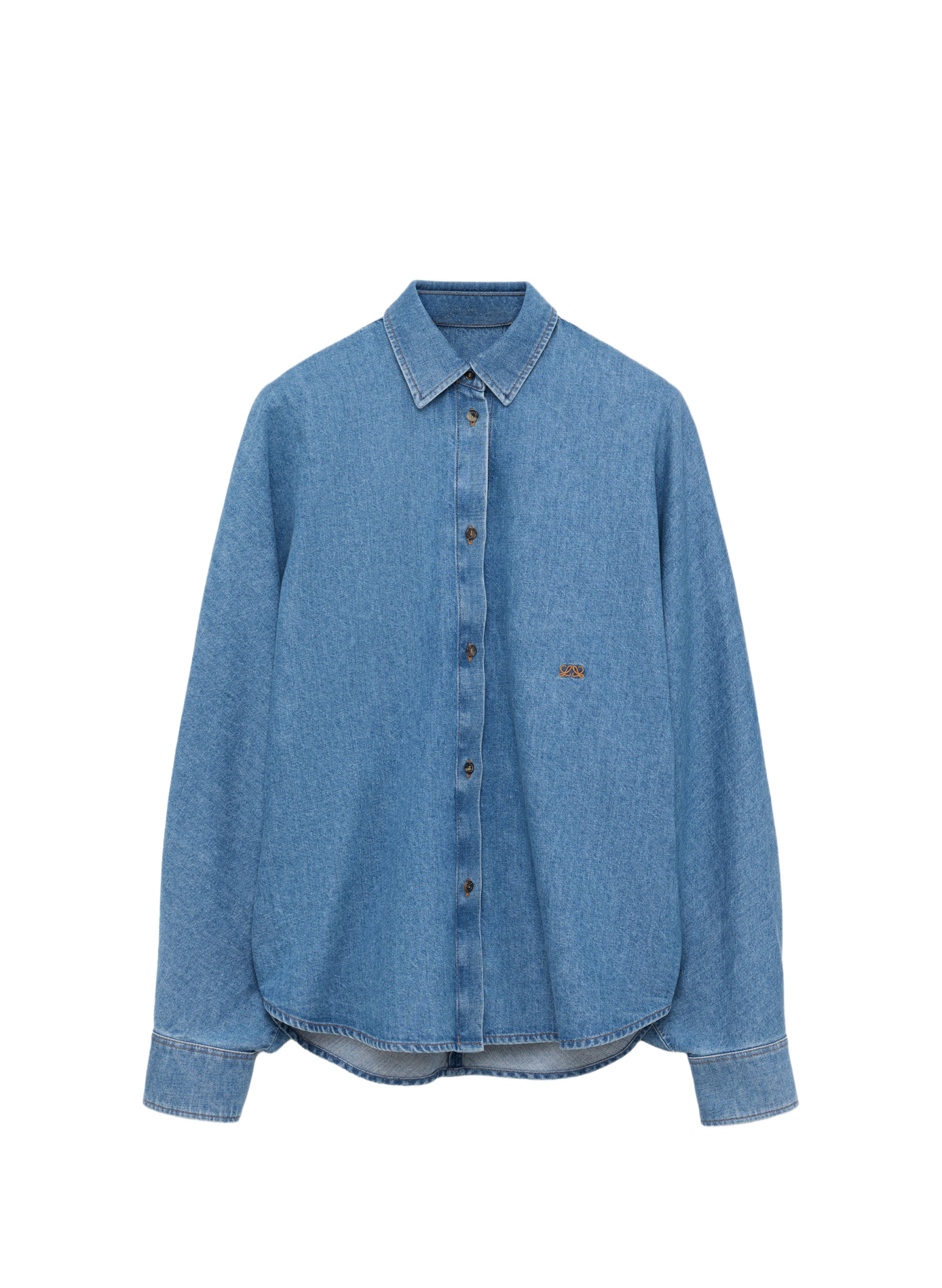 Washed cotton denim shirt LOEWE Blue