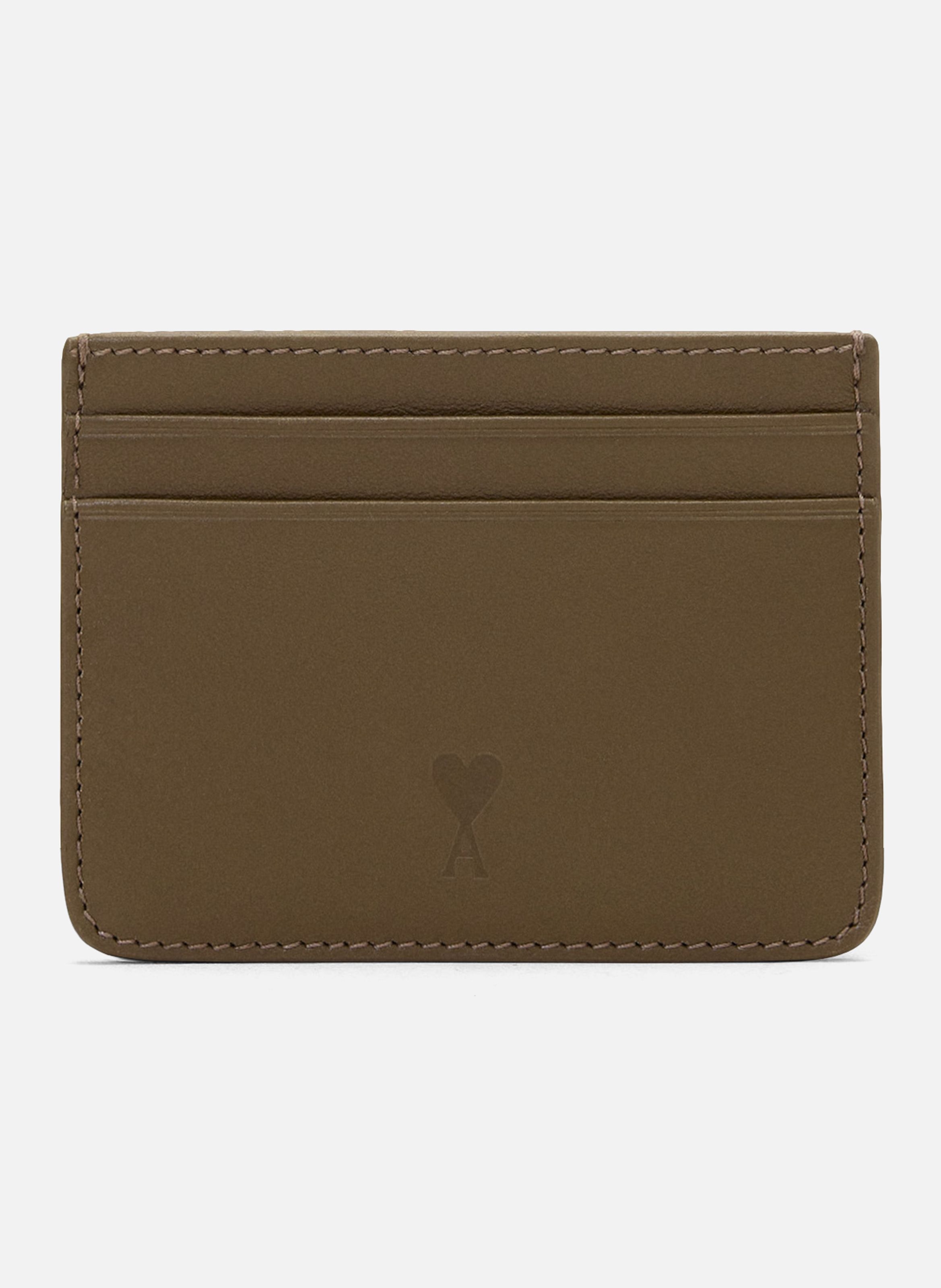 Porte-cartes unisexe en cuir de vachette ami de coeur AMI PARIS Marron