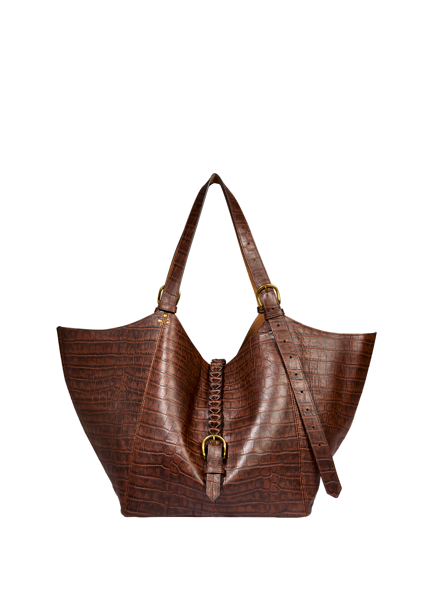 Joseph M Shopper-Tasche aus Schafsleder mit Krokodil-Effekt JÉRÔME DREYFUSS Braun