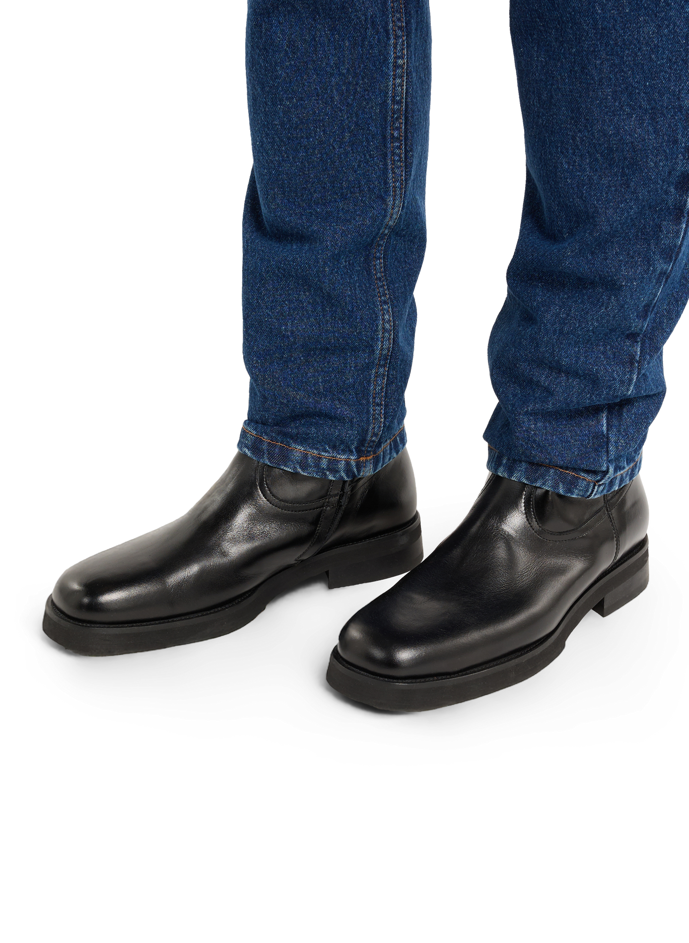Zippered ankle boots in smooth leather SAISON 1865 Black