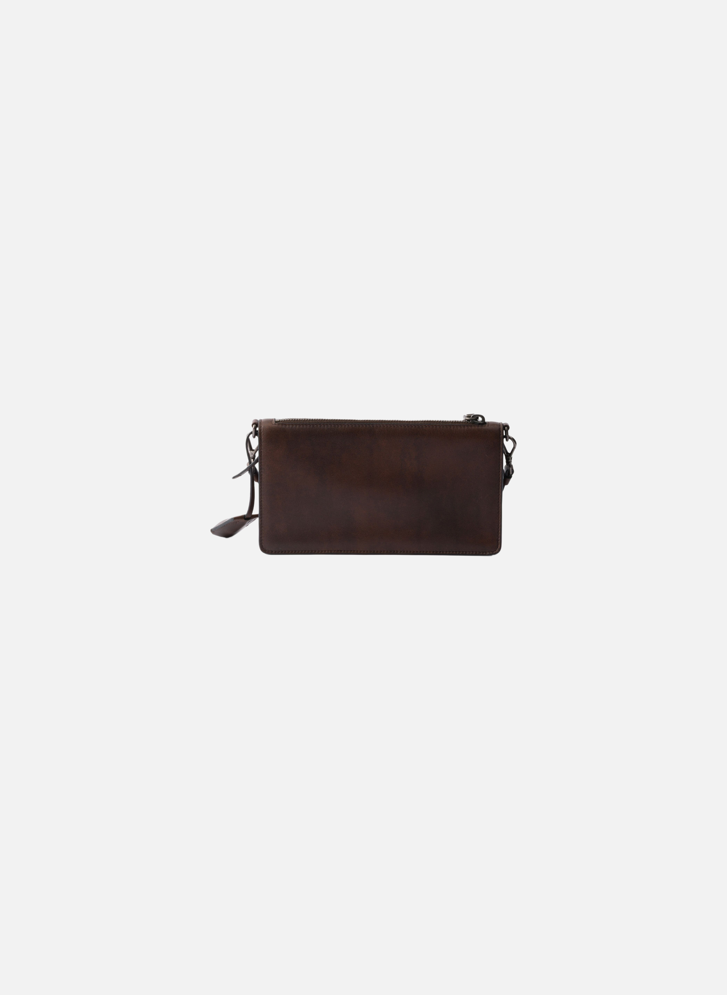 Pochette en cuir PRADA Marron