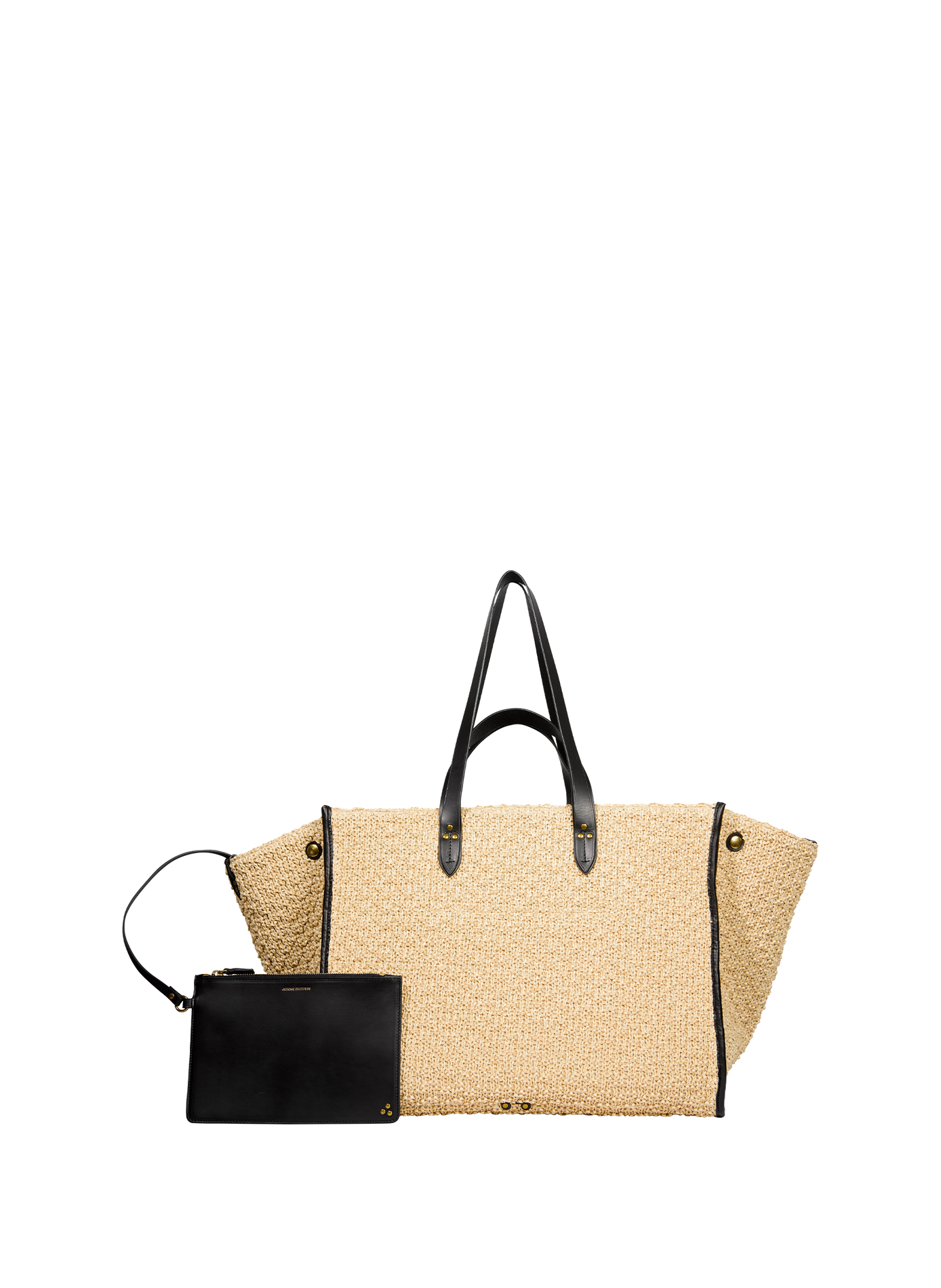 Einkaufstasche Leon L aus Raffia und Leder JÉRÔME DREYFUSS Beige