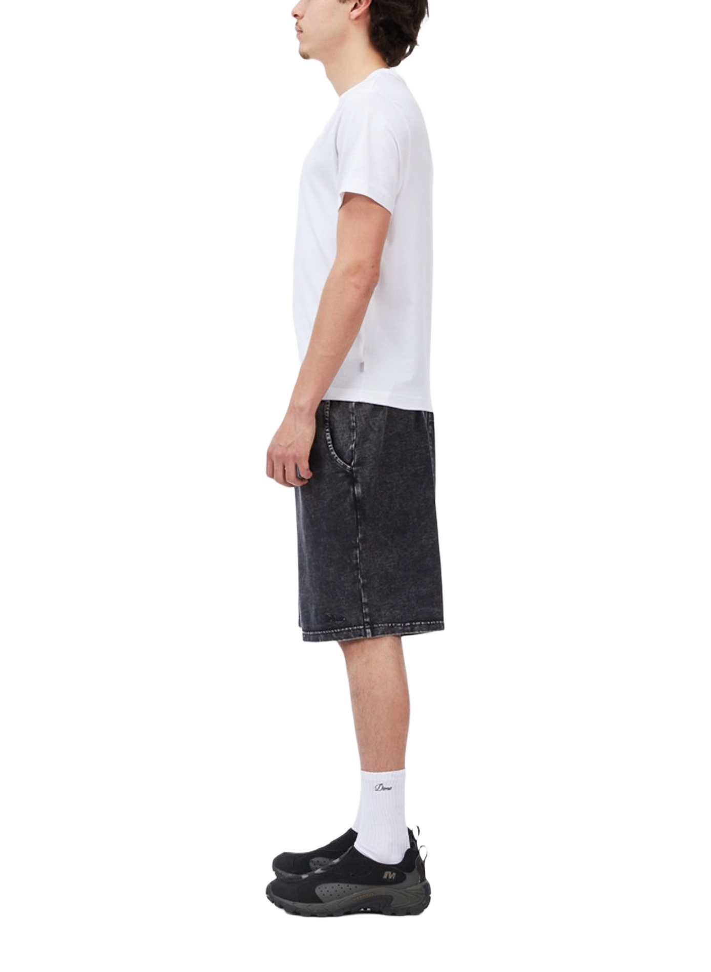 Washed denim cotton Bermuda shorts DIME Black