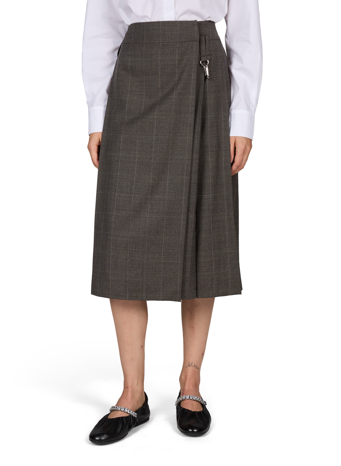 Short pleated skirt in mixed wool SIMONE ROCHA Grey